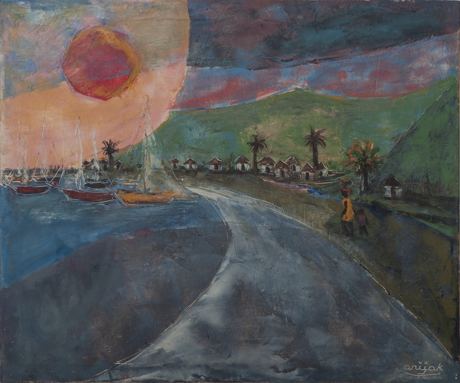 Sunset #27-3-96GSN by Harry (Arijac) Jacques (Haitian, b. 1937)