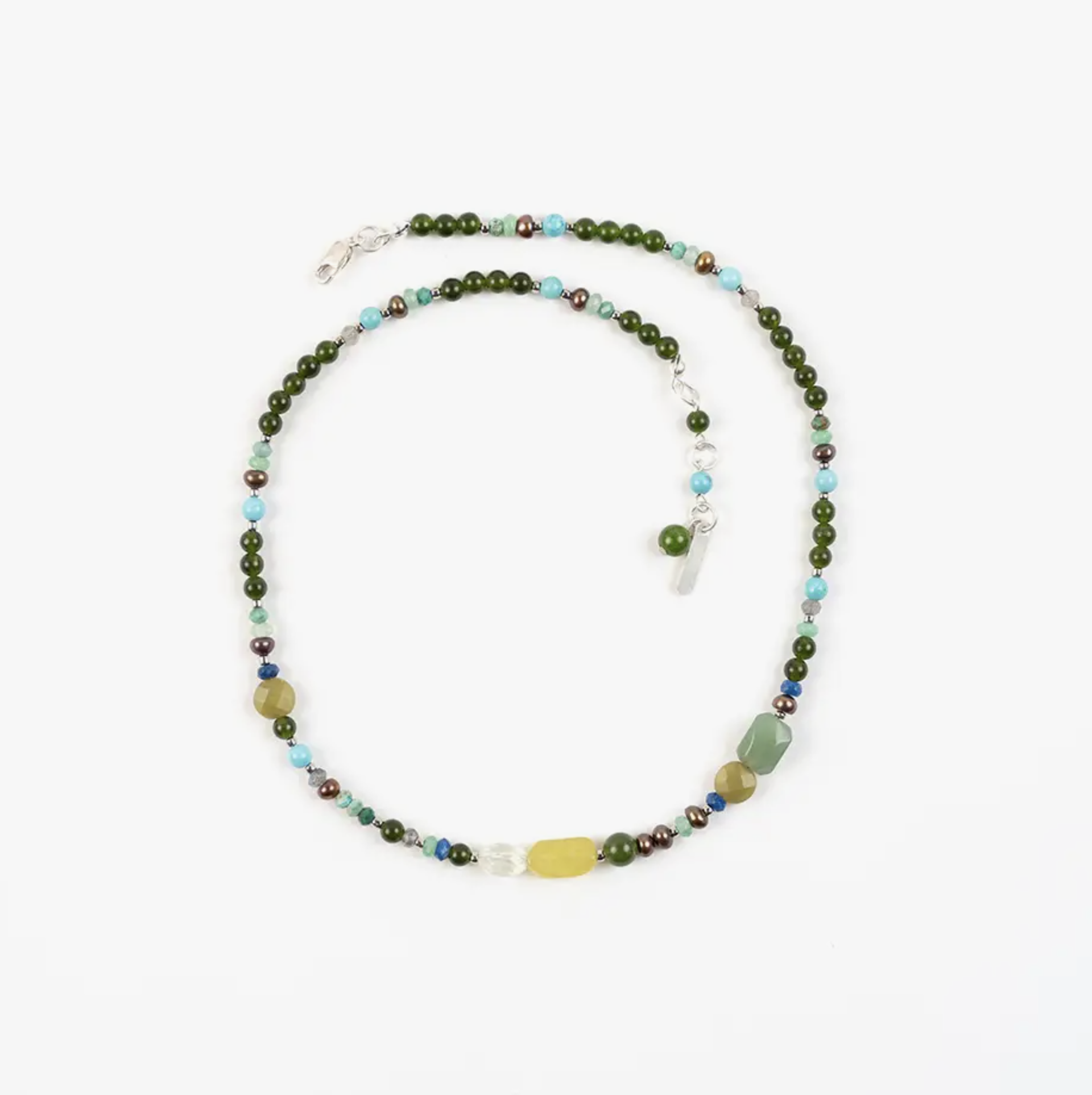 Natural Greens Mixed Stones Necklace by Altiplano