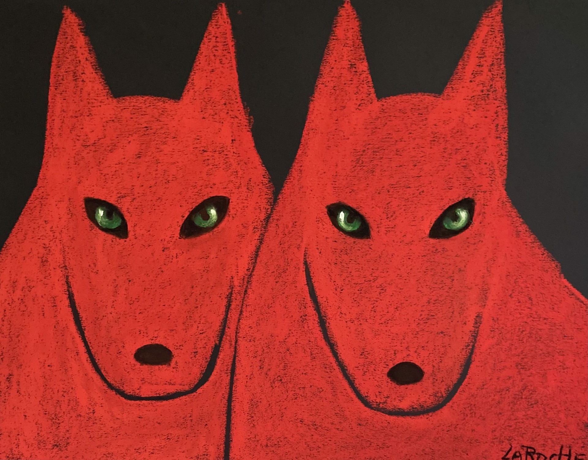 Two Red Wolves by Carole LaRoche