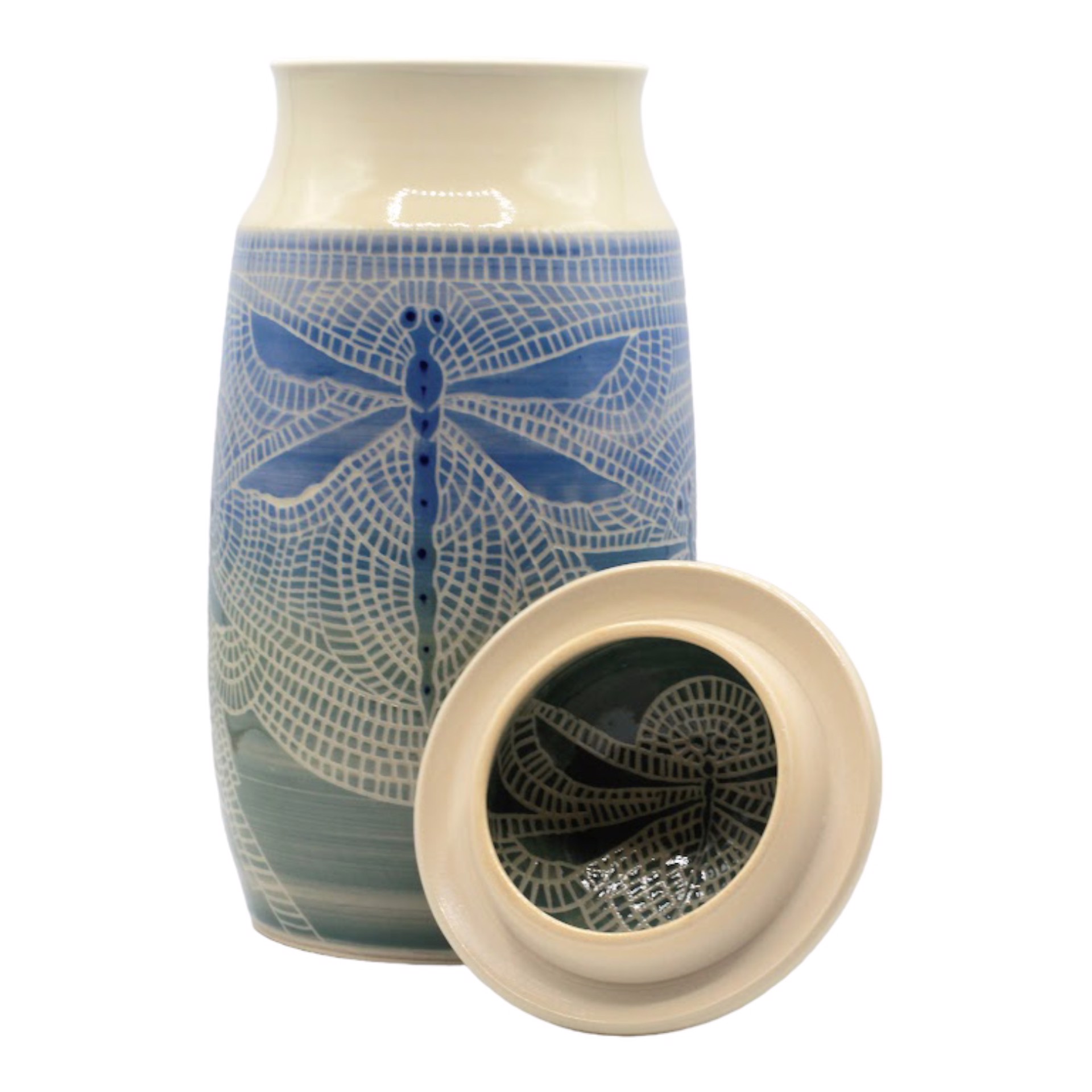 Dragonfly Large Storage Jar by Kelly Price