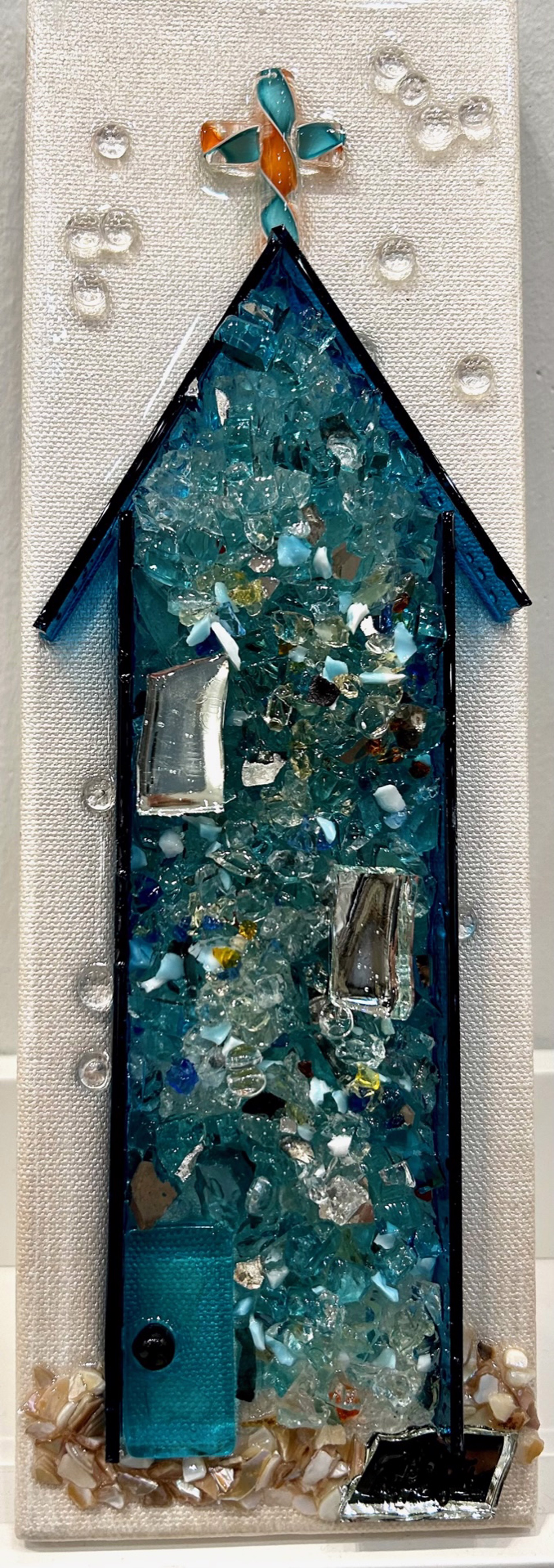 Turquoise Church by Good Juju Glass Art