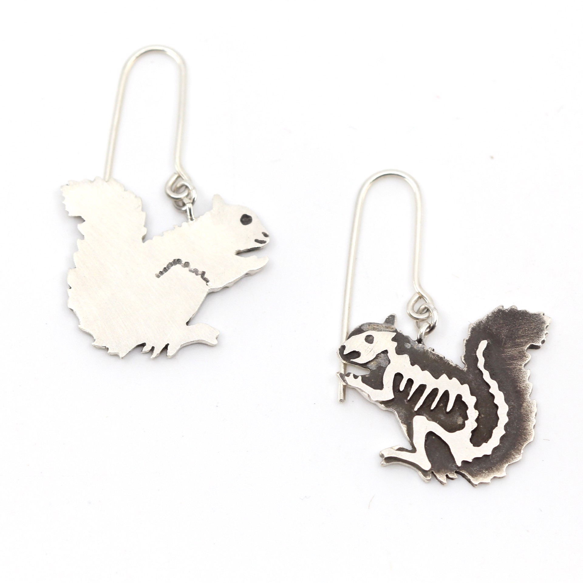 Double-Sided Squirrel Earrings by Susan Elnora