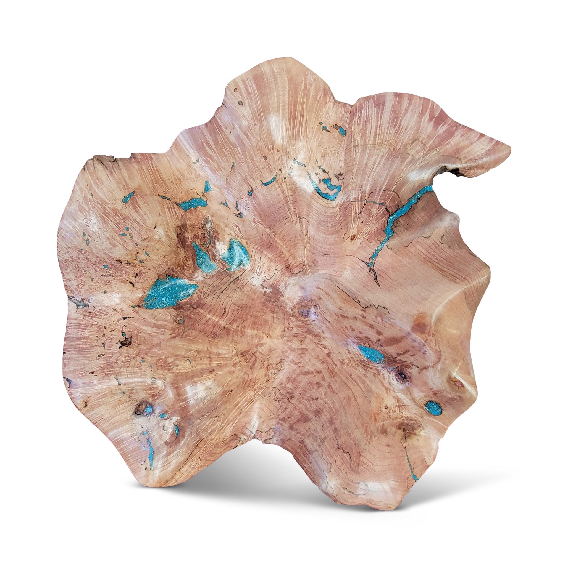 Box Elder Burl Bowl with Turquoise Inlay by Scott & Stephanie Shangraw
