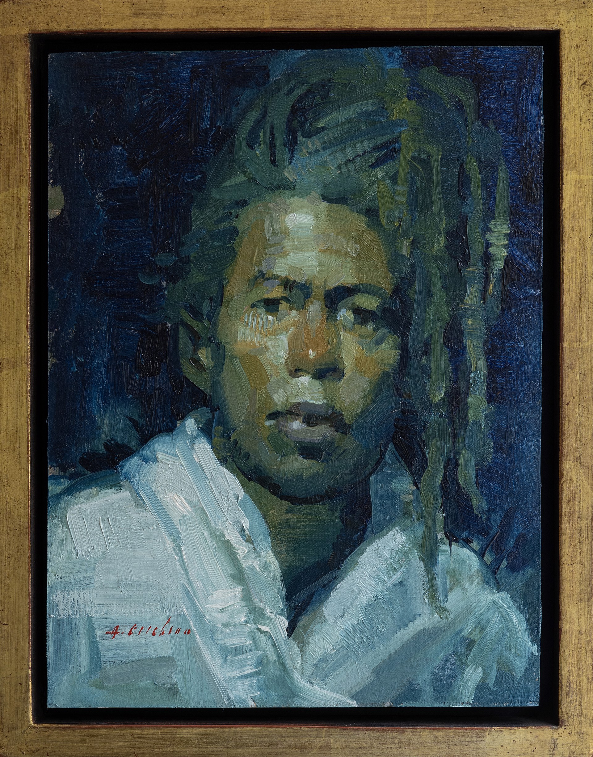 Head Study - Blue Rasta by Aimee Erickson