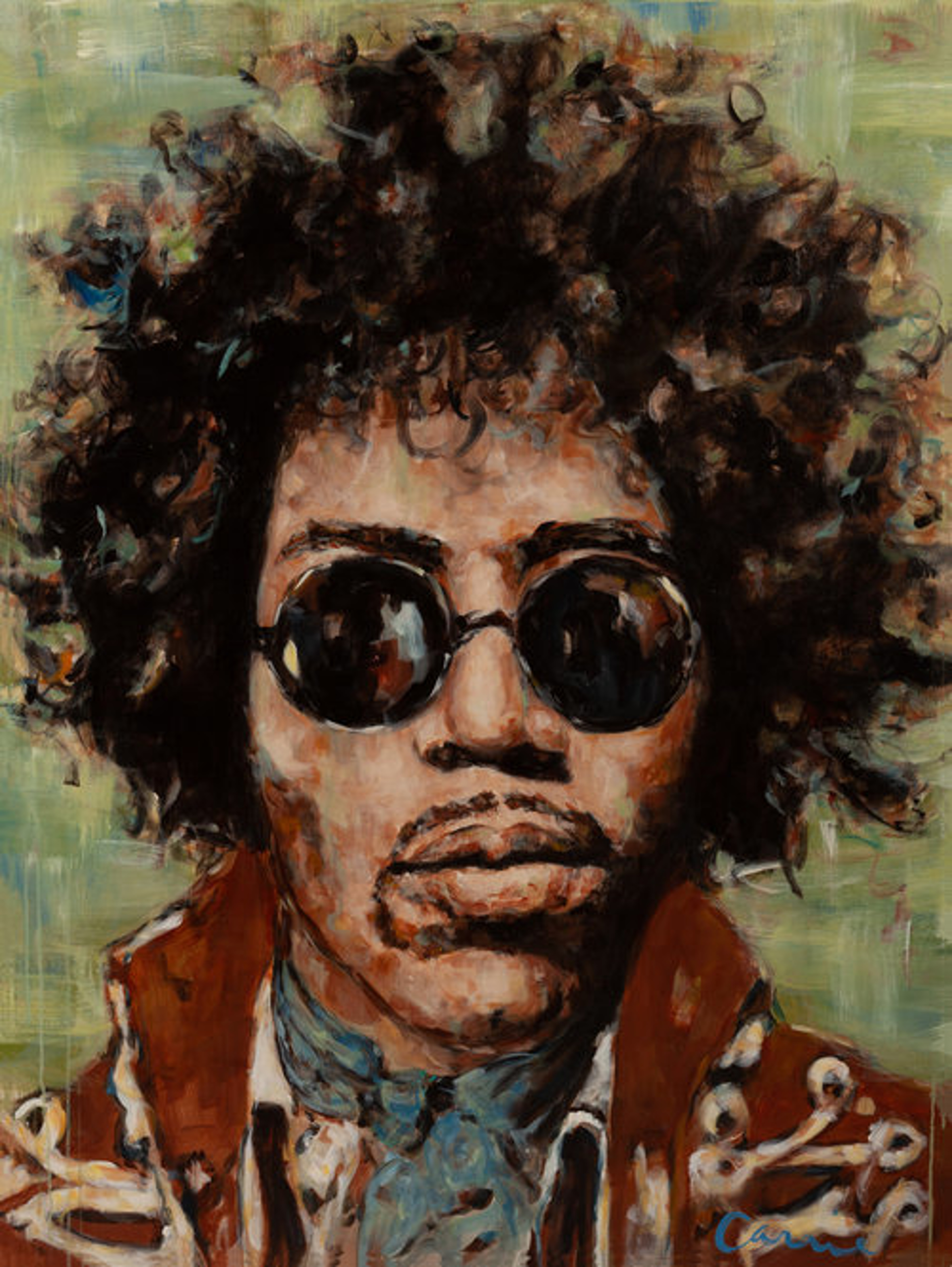 Hendrix 12x16 Print 1 by Carrie Penley