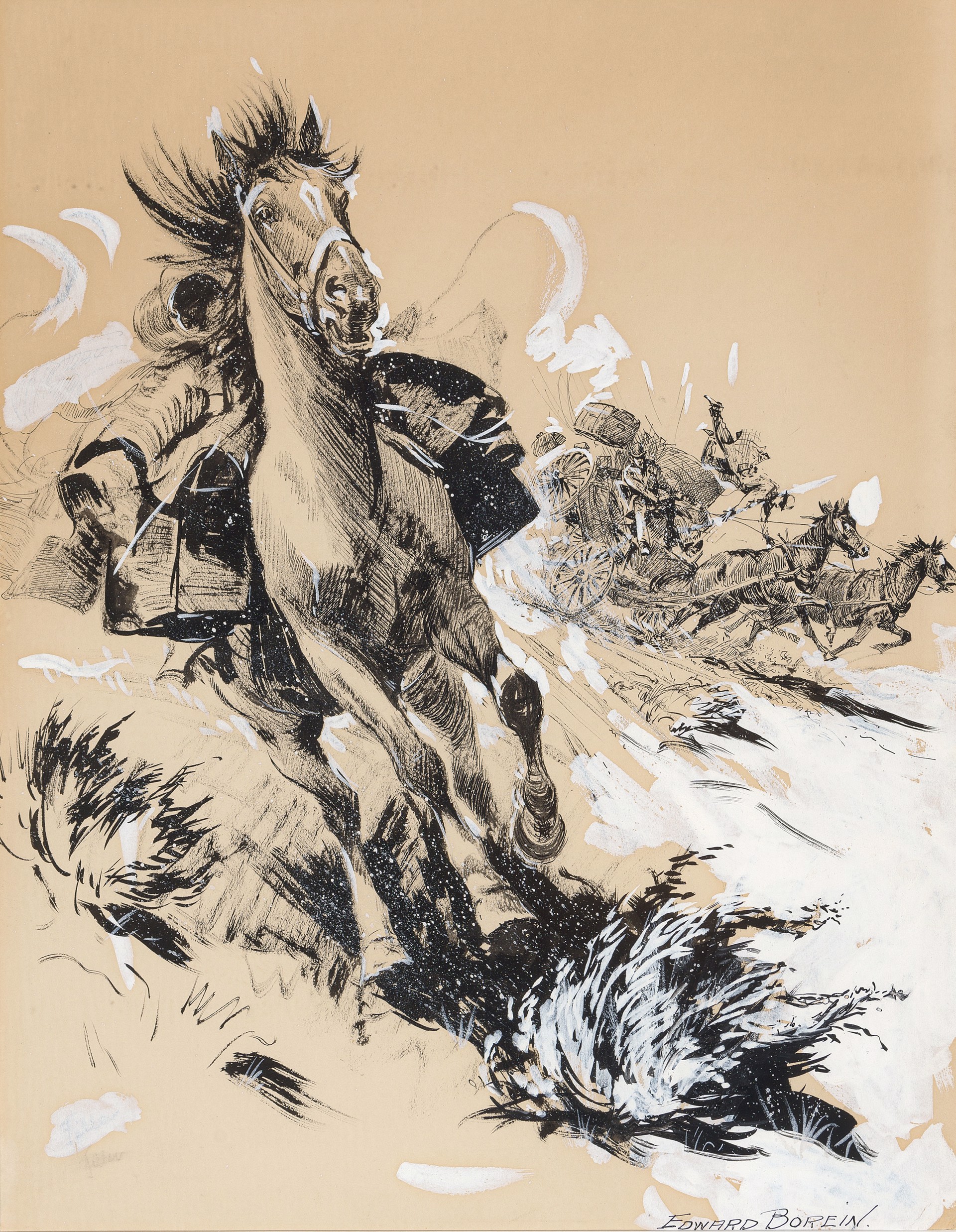 Illustration for "The Pinto Horse" by Edward Borein