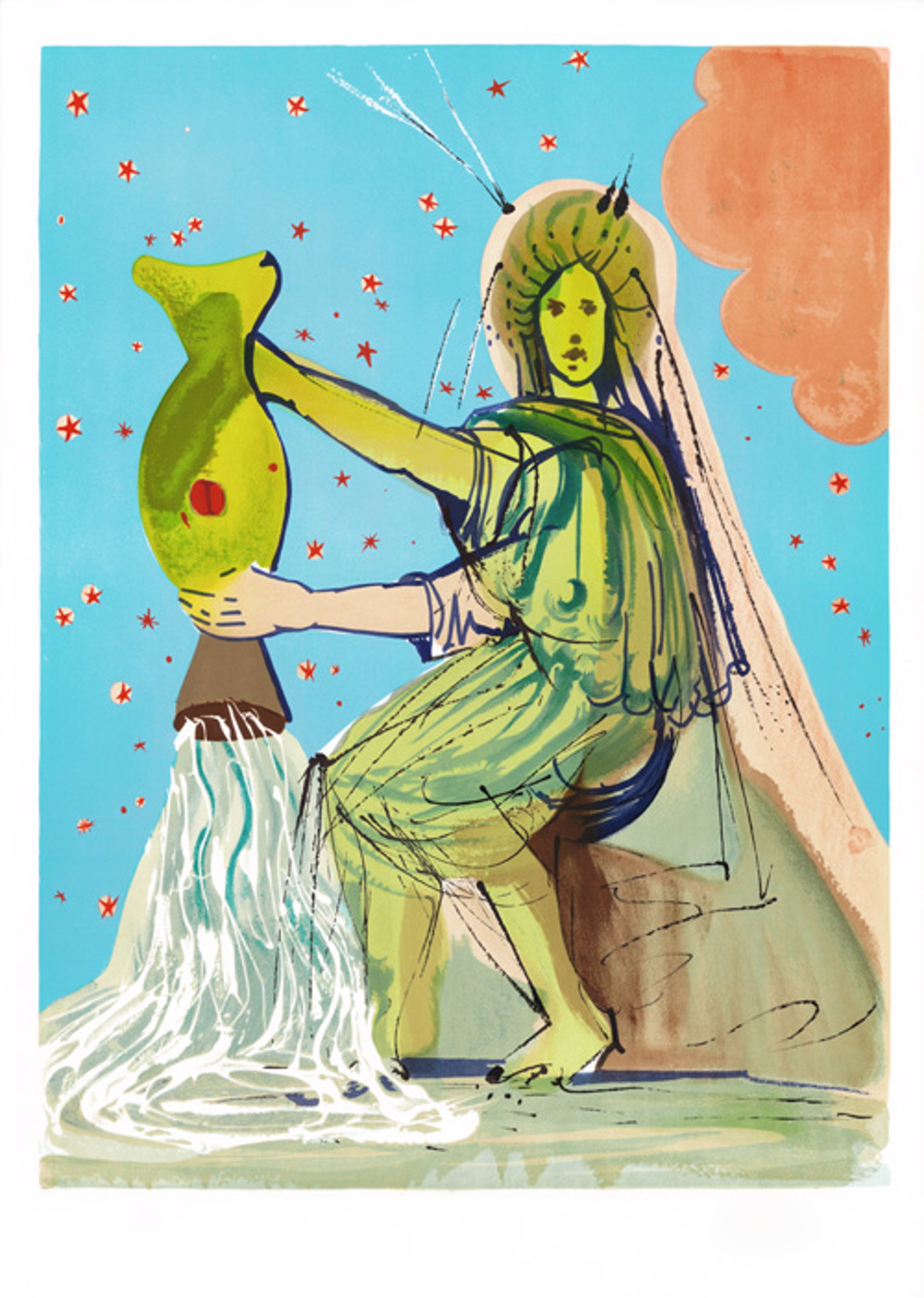Aquarius From Signs of the Zodiac by Salvador Dali