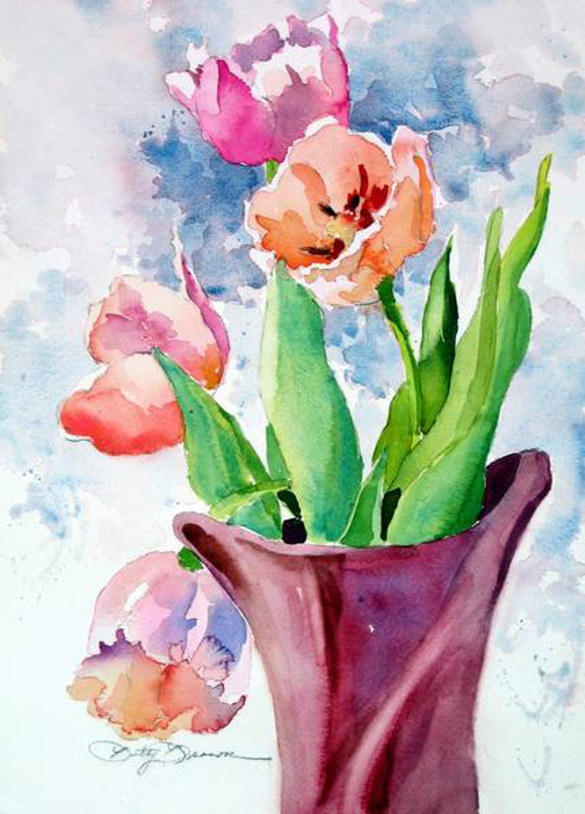 Pink Tulips by Betty Brown