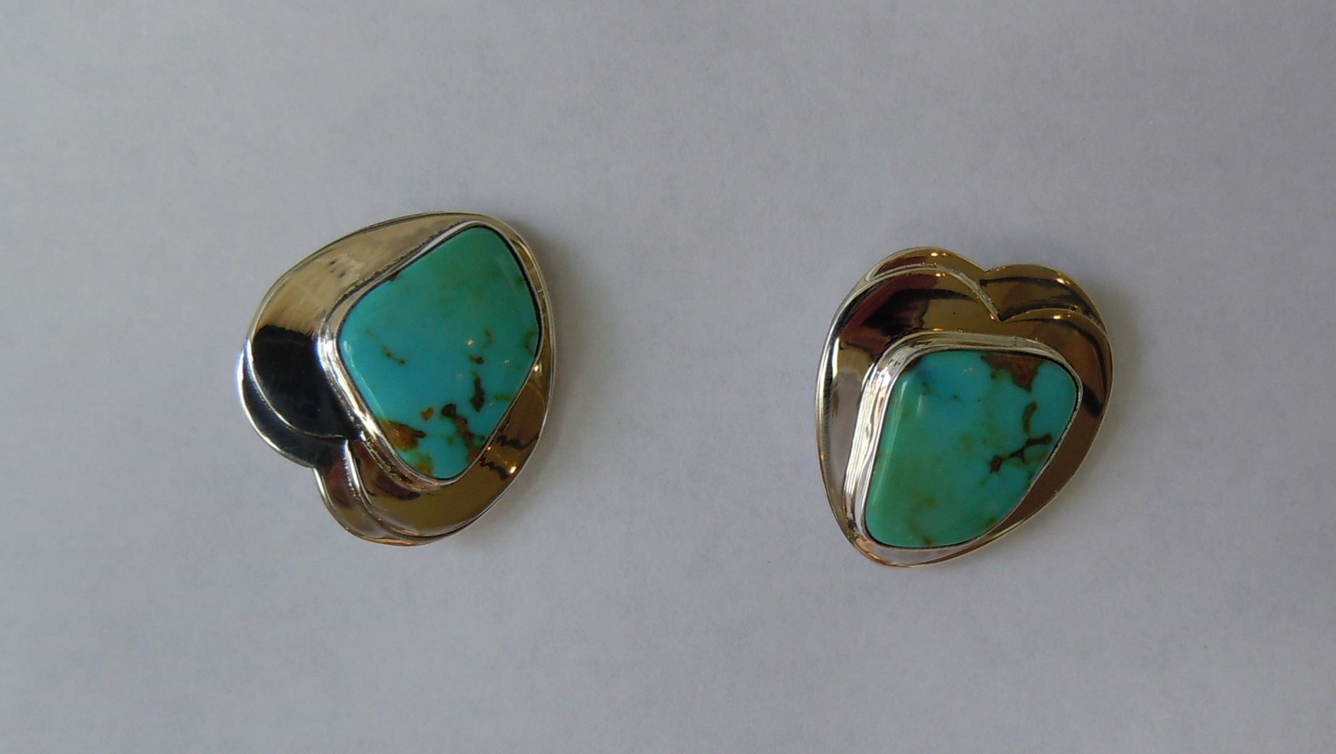 Sterling Campitos Turquoise Clip Earring by Anne Forbes