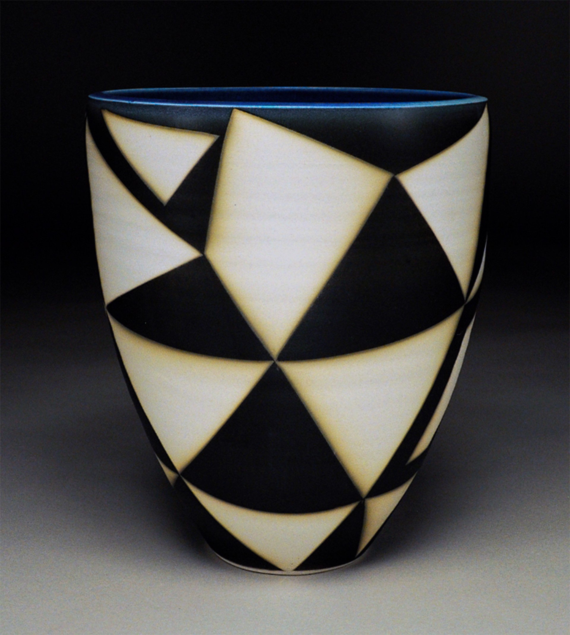 #174, Bowl Assembled Triangles by N B