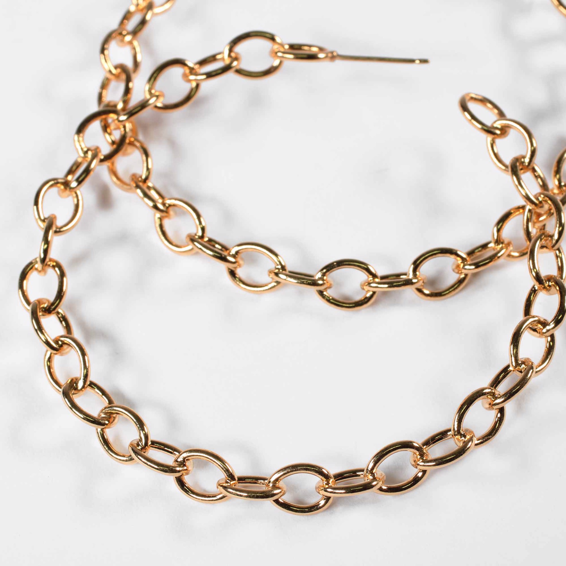 Gold Baby Chain Hoops by Amelia Toelke