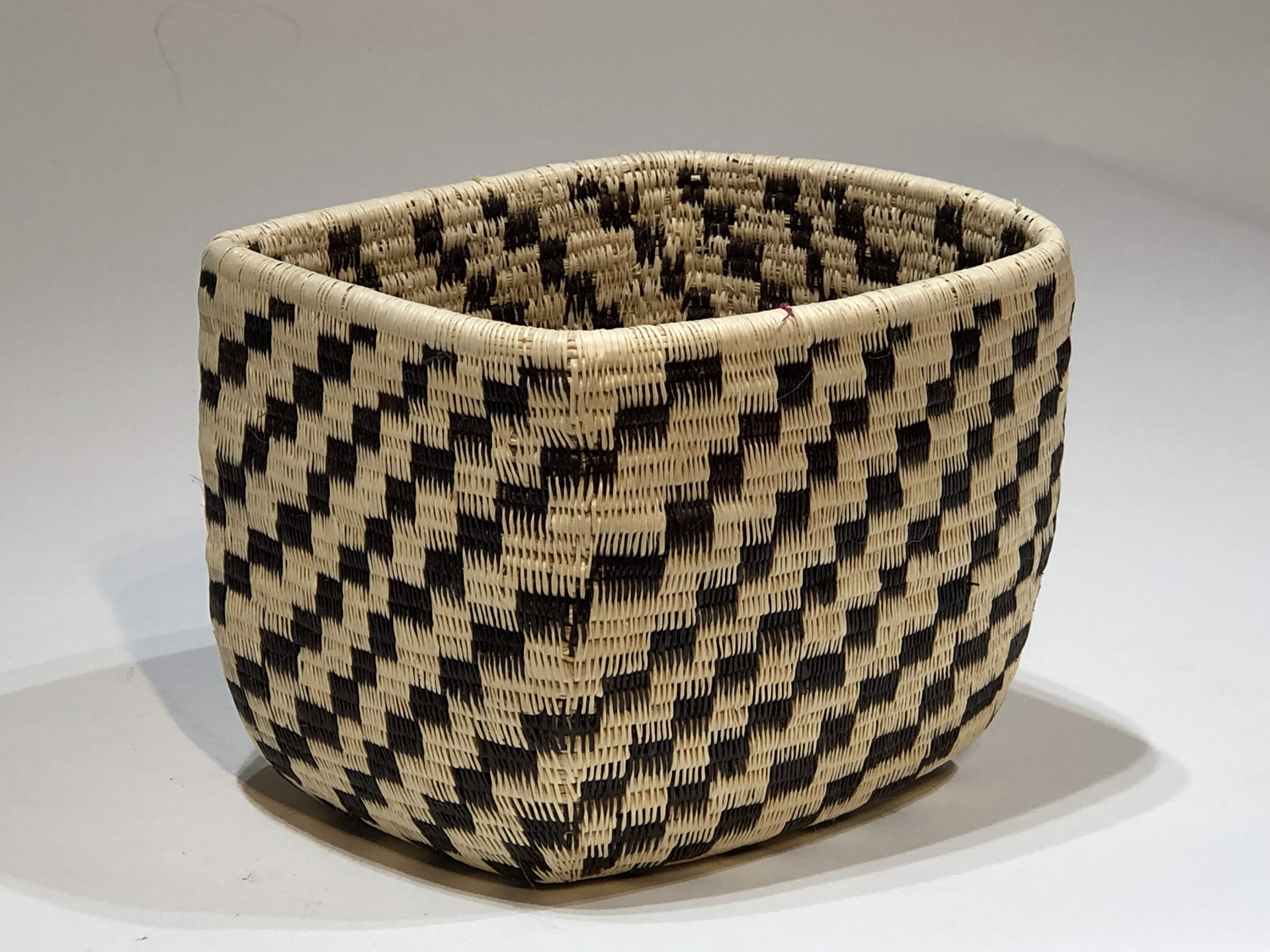 Black and White Square Basket by Wounaan & Embera Panama Rainforest Baskets Wounaan