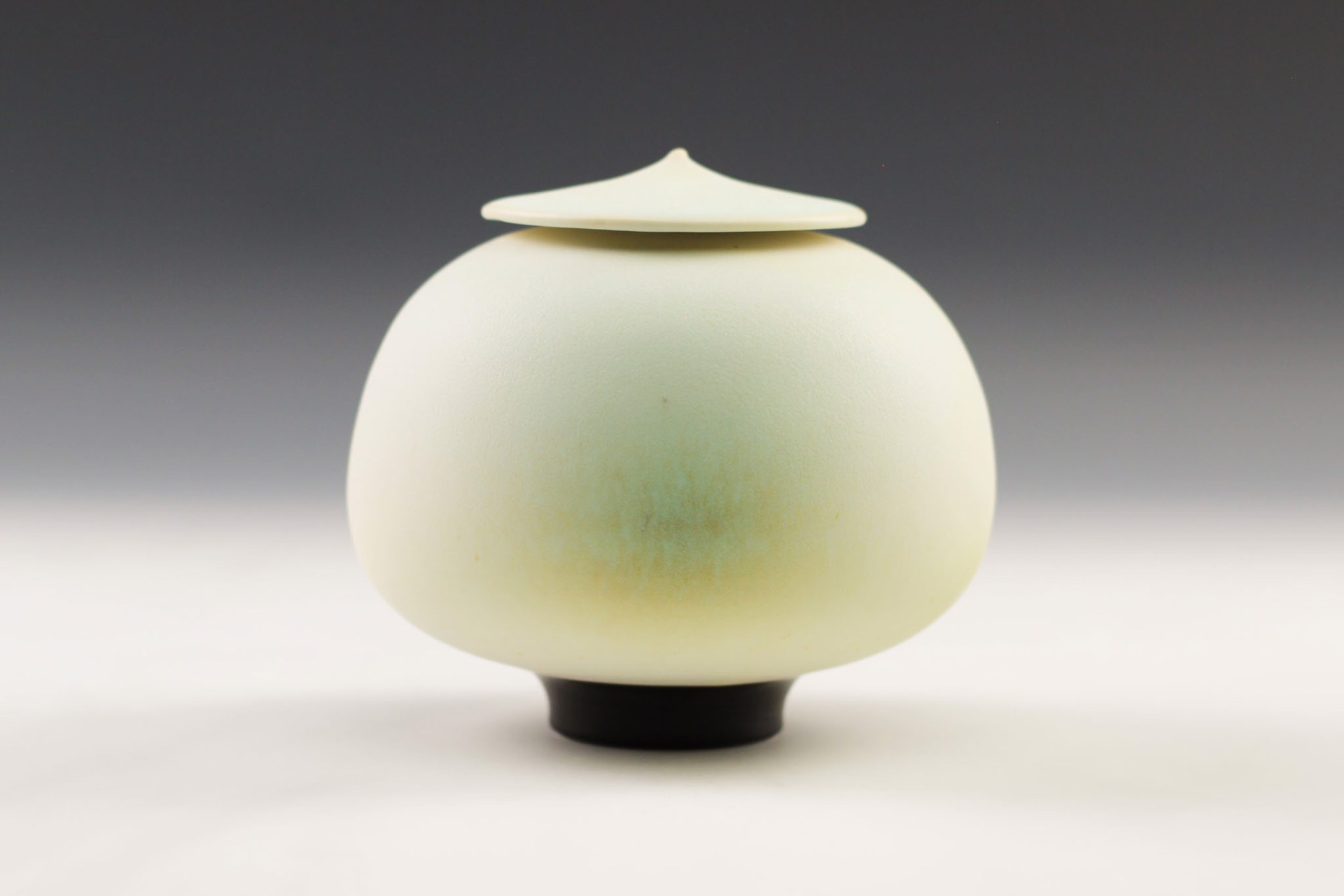White Jar with Blue Blush by Charlie Olson