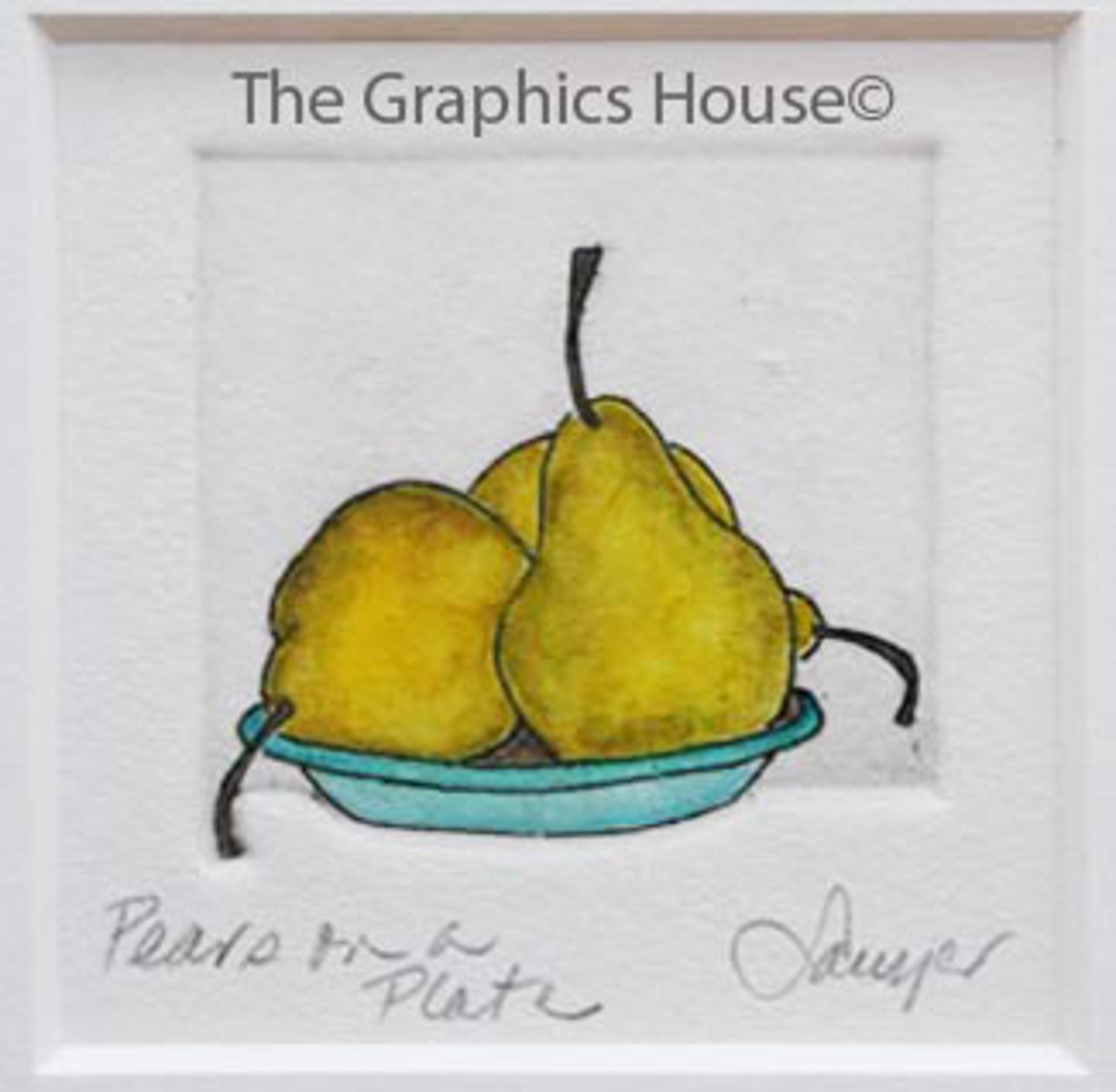 Pears on a Plate (unframed) by Anne Sawyer