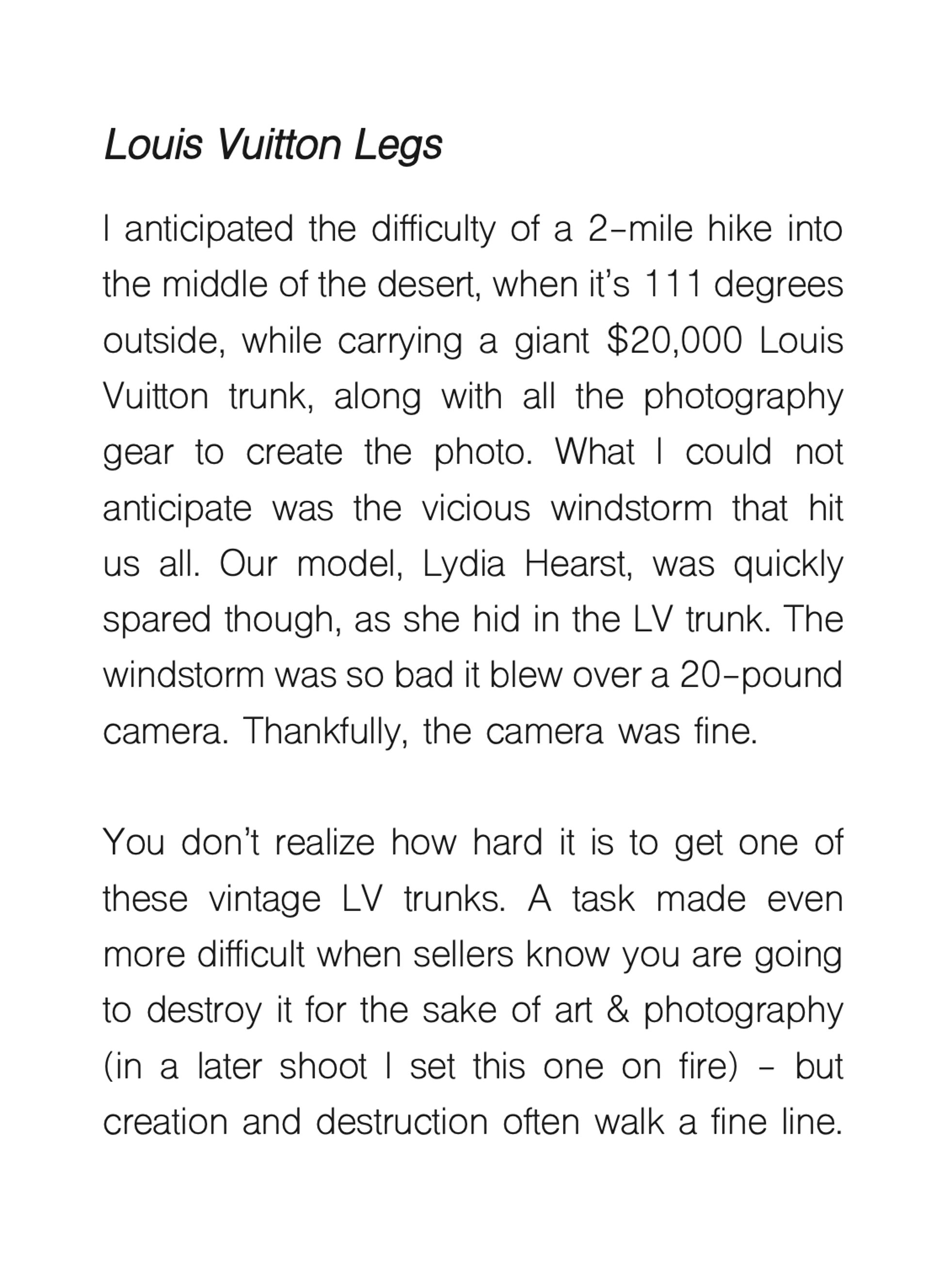 Louis Vuitton Legs by Tyler Shields