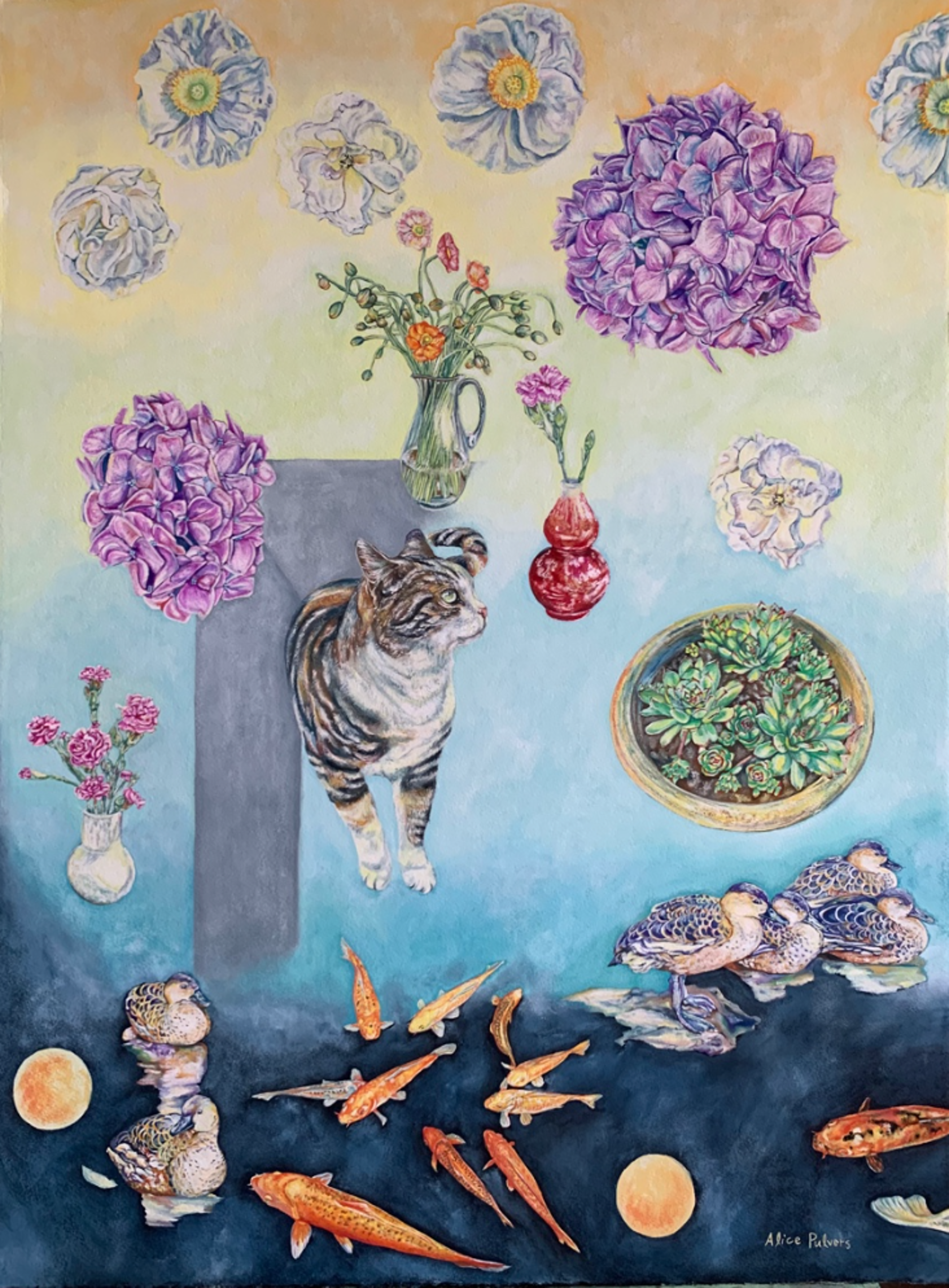 I am a Cat, One (triptych left) by Alice Pulvers