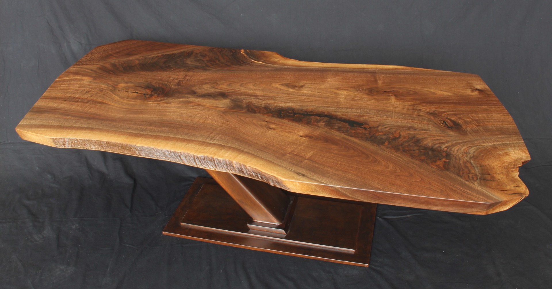 Black Walnut Cantilevered Coffee Table 112021A by Ron Gill