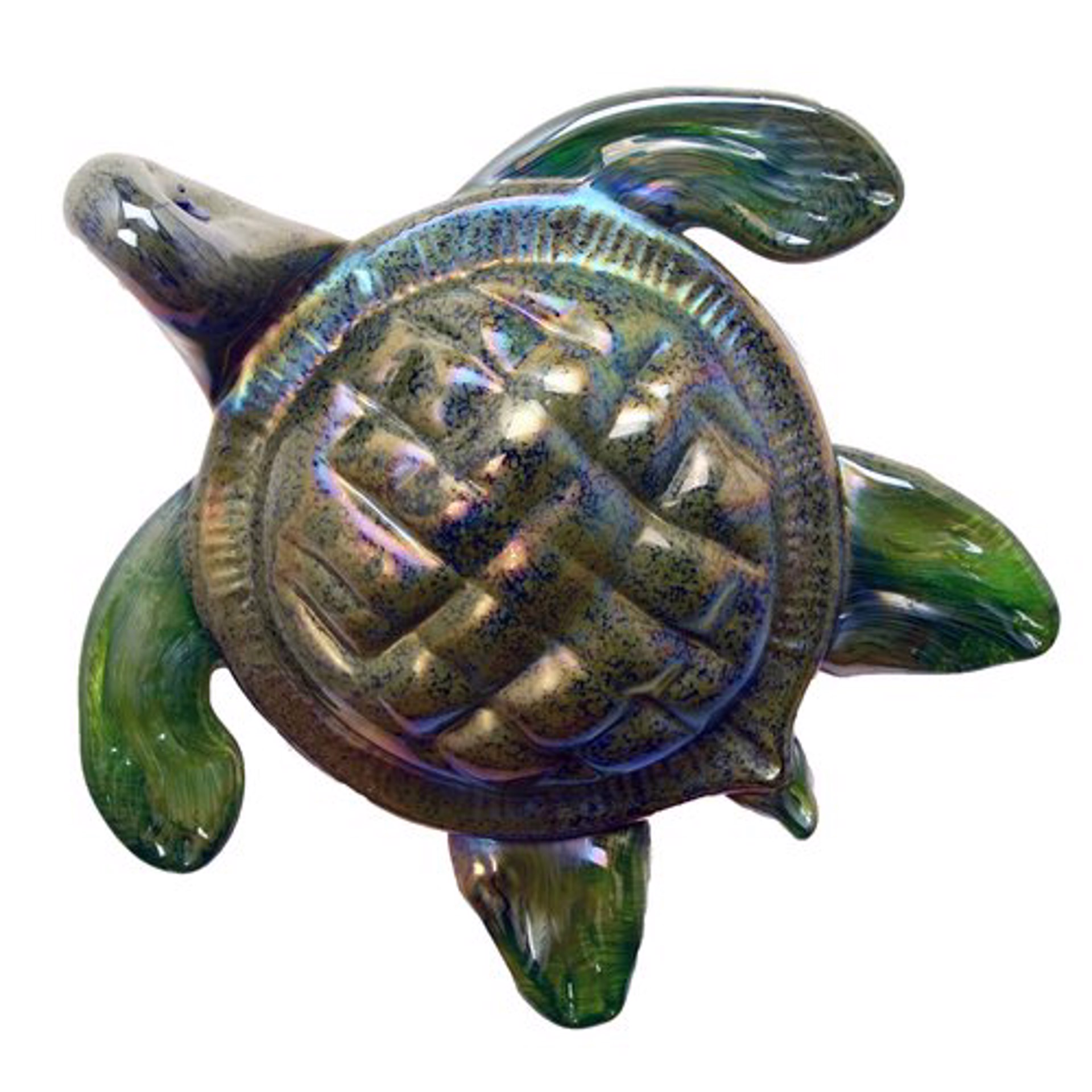 Small Lime Sea Turtle Pressed Shell - 7823SIR by V Handblown Glass