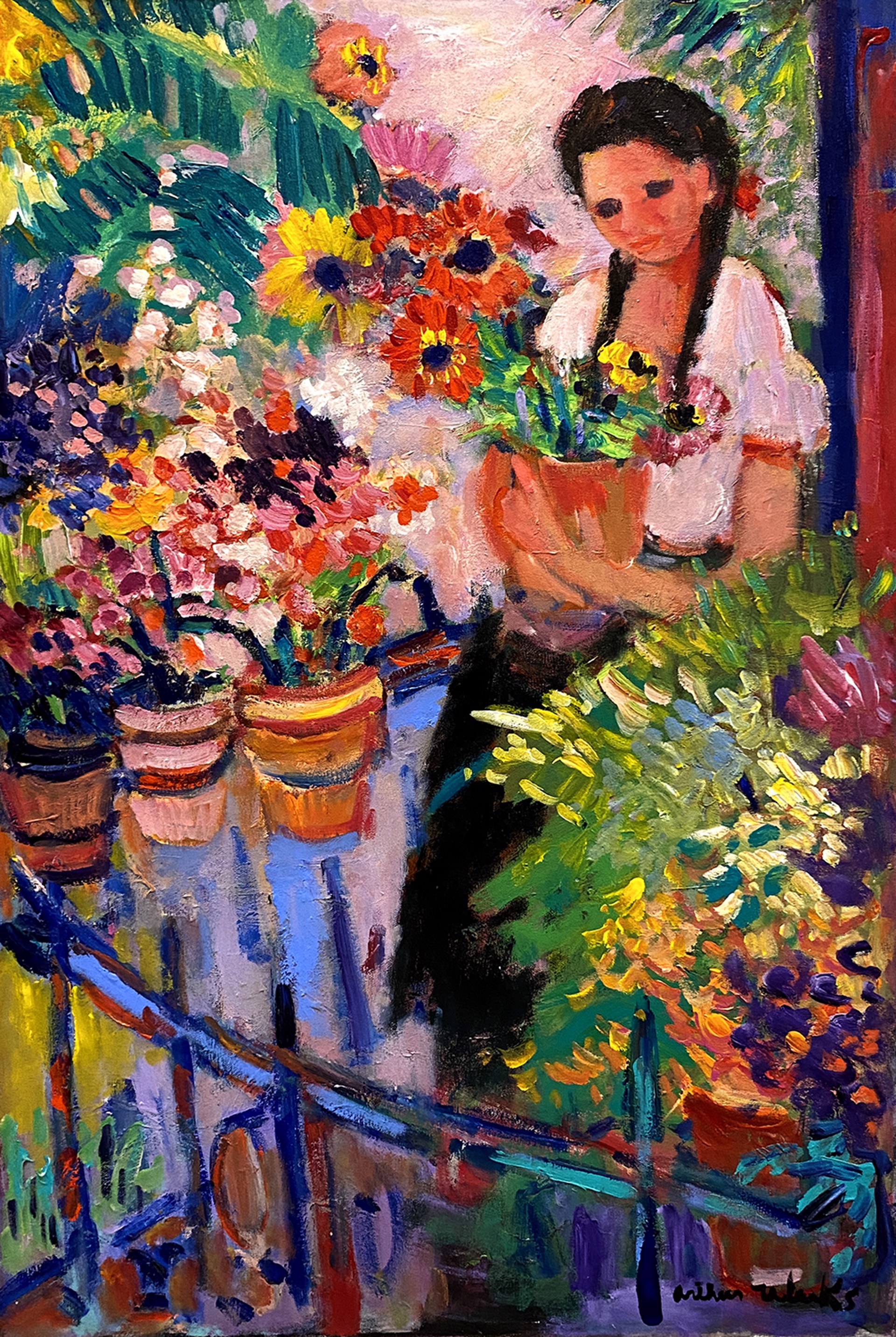 Moza Con Flores by Arthur Weeks