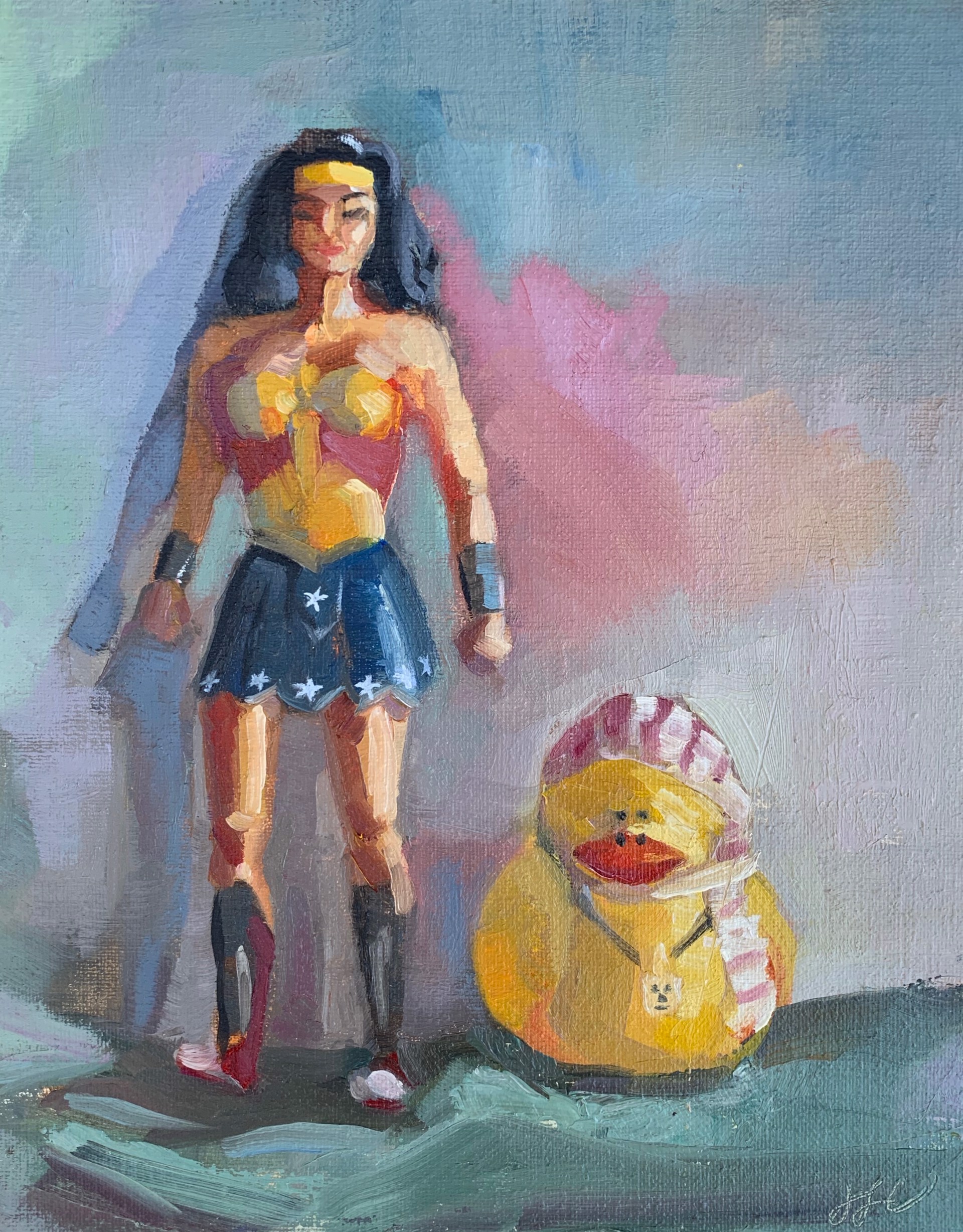 Wonder Woman and Pirate Duck by Jessica Cook