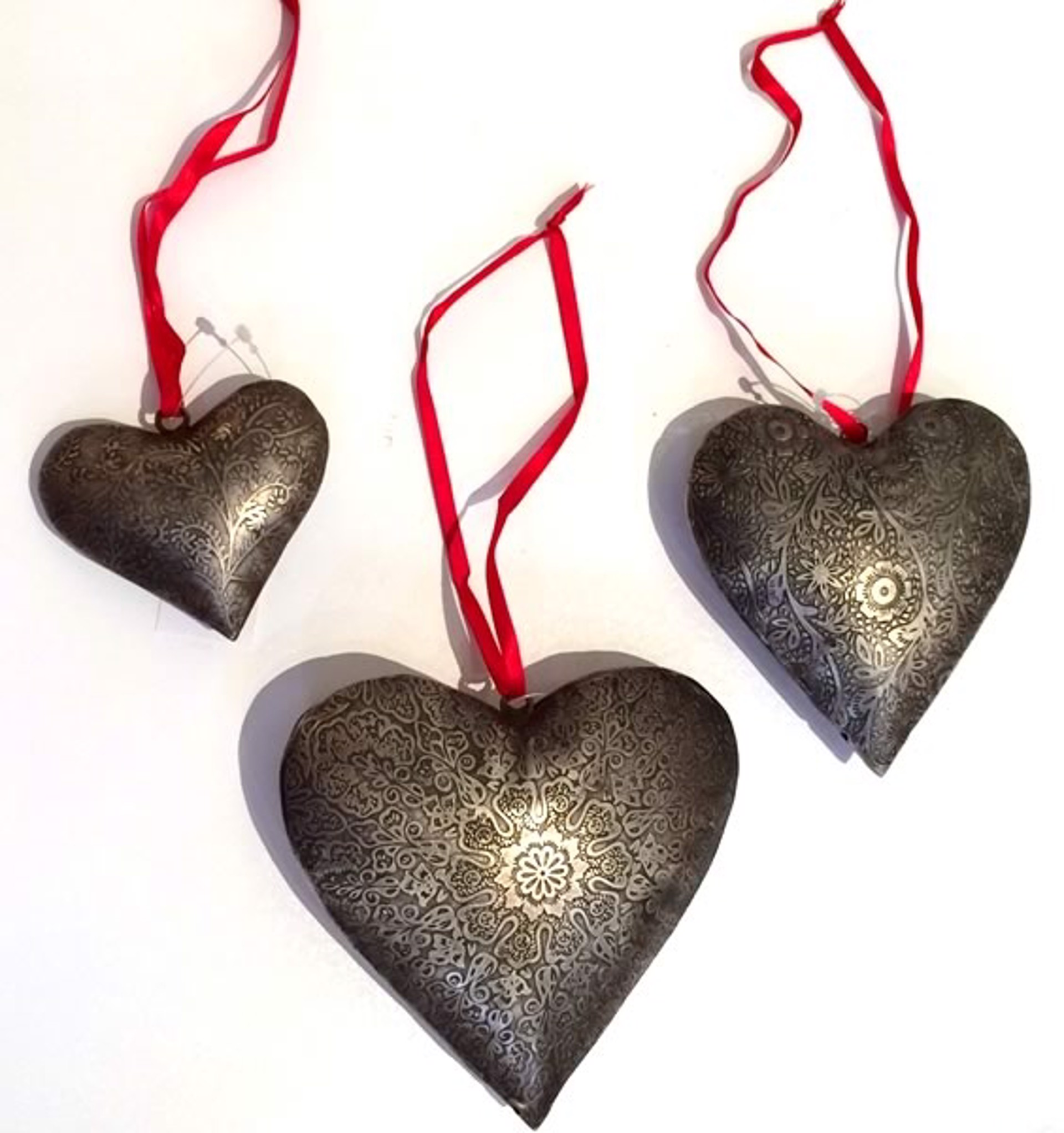 Ornament - 6.5" Etched Metal Heart by Indigo Desert Ranch - Gift