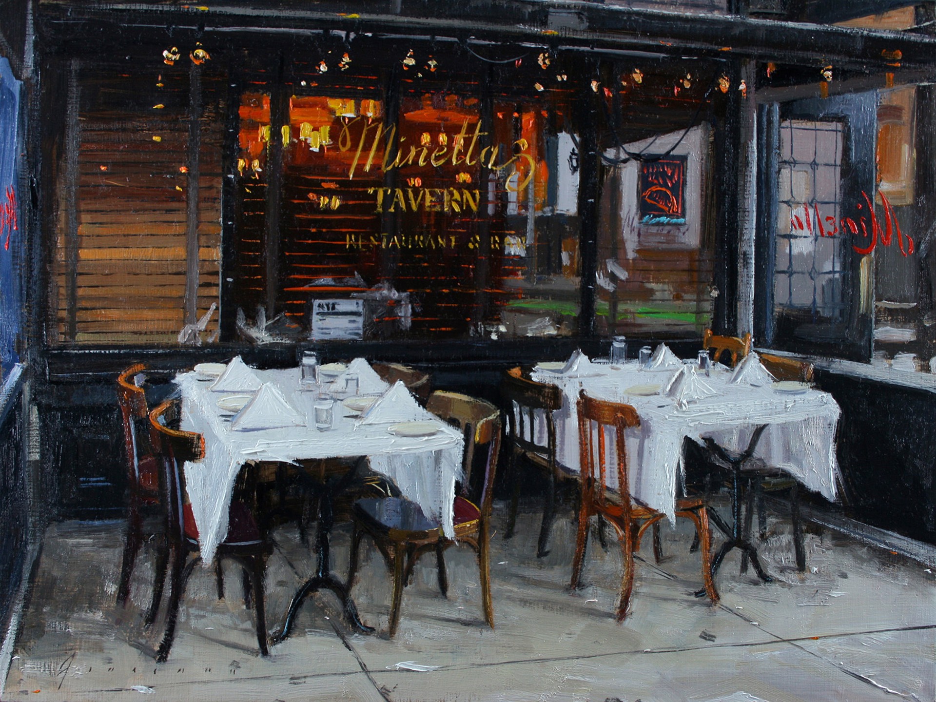 Tables at Minetta's by Vincent Giarrano