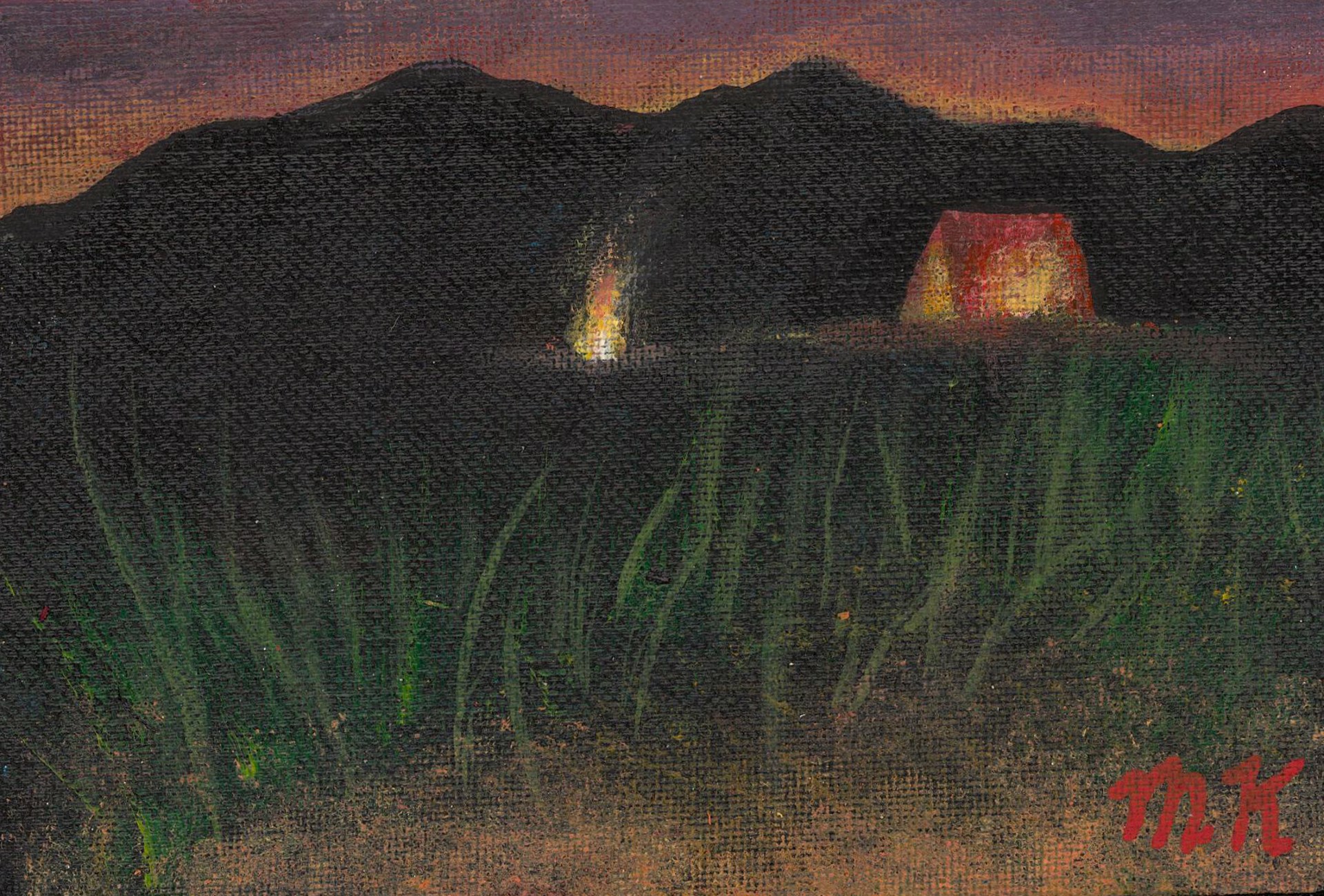 Camping in the Mountains (FRAMED) by Mike Knox