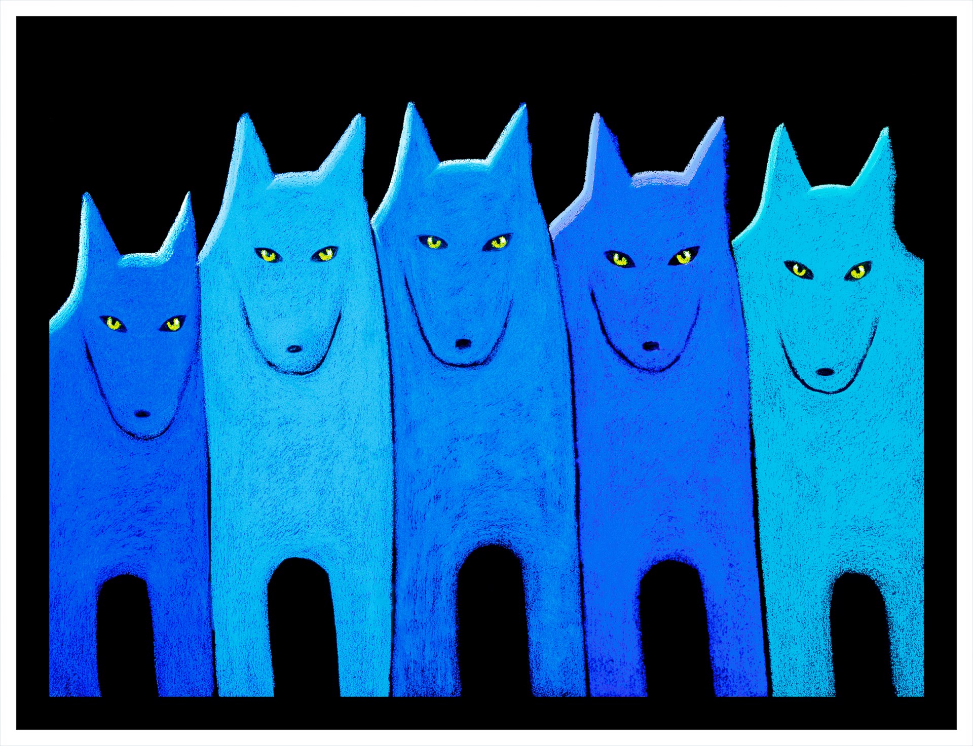 Blue Wolf Pack by Carole LaRoche