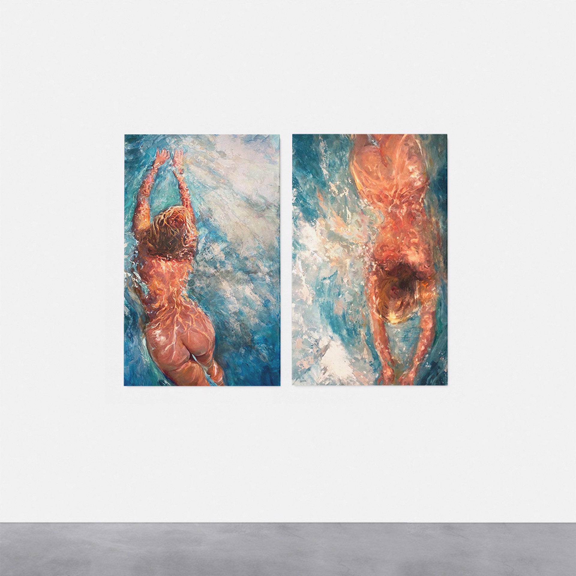 The Swimmers (diptych) by Nicole Etienne