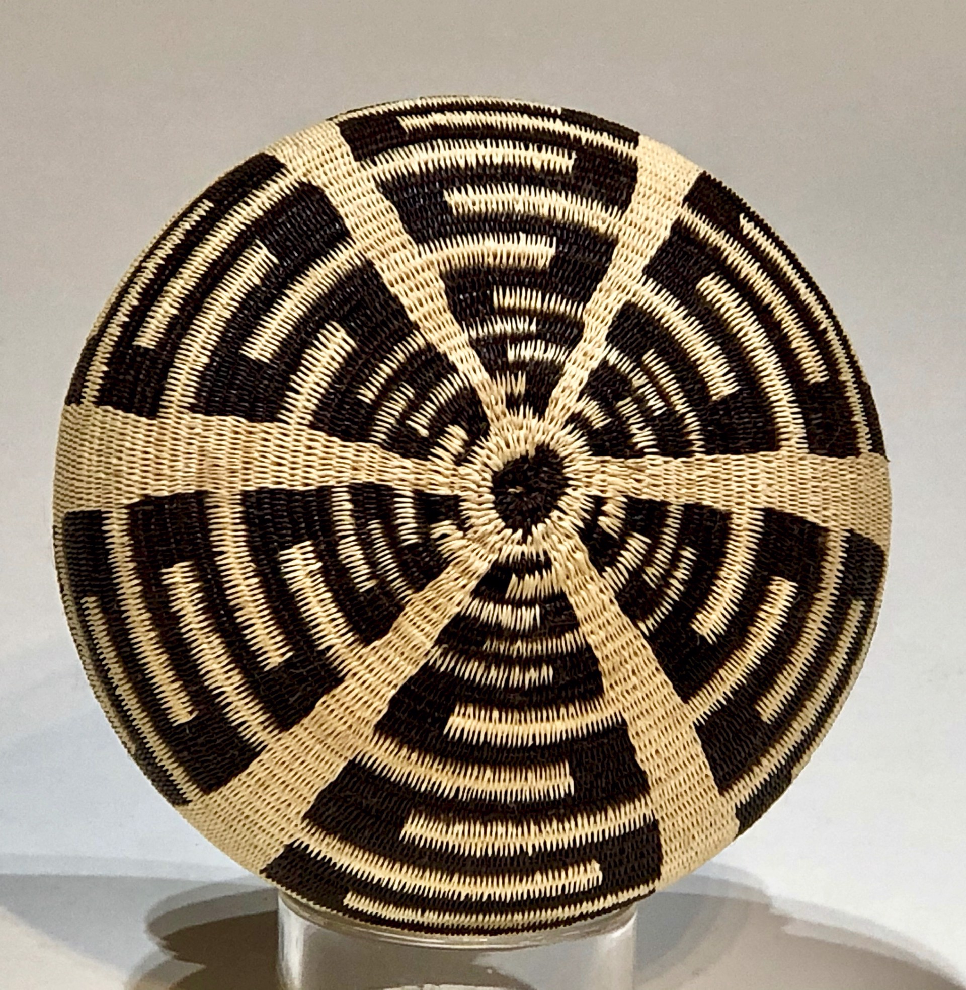 Black and White Geometric Basket 8028 by Wounaan & Embera Panama Rainforest Baskets Wounaan