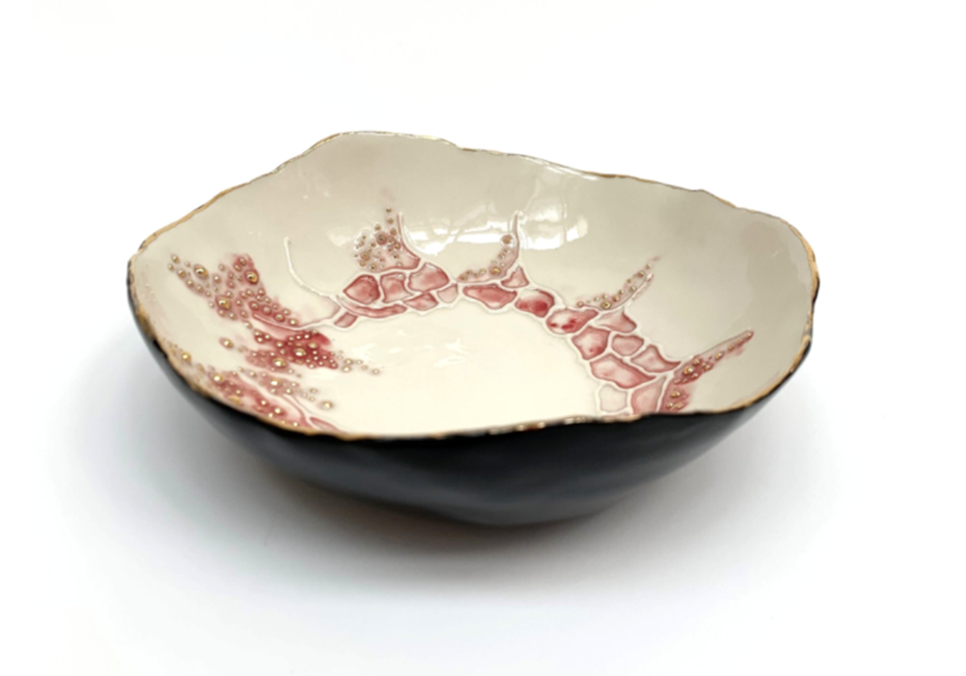 Red Black Gold Bowl (7) by Maria Bruckman