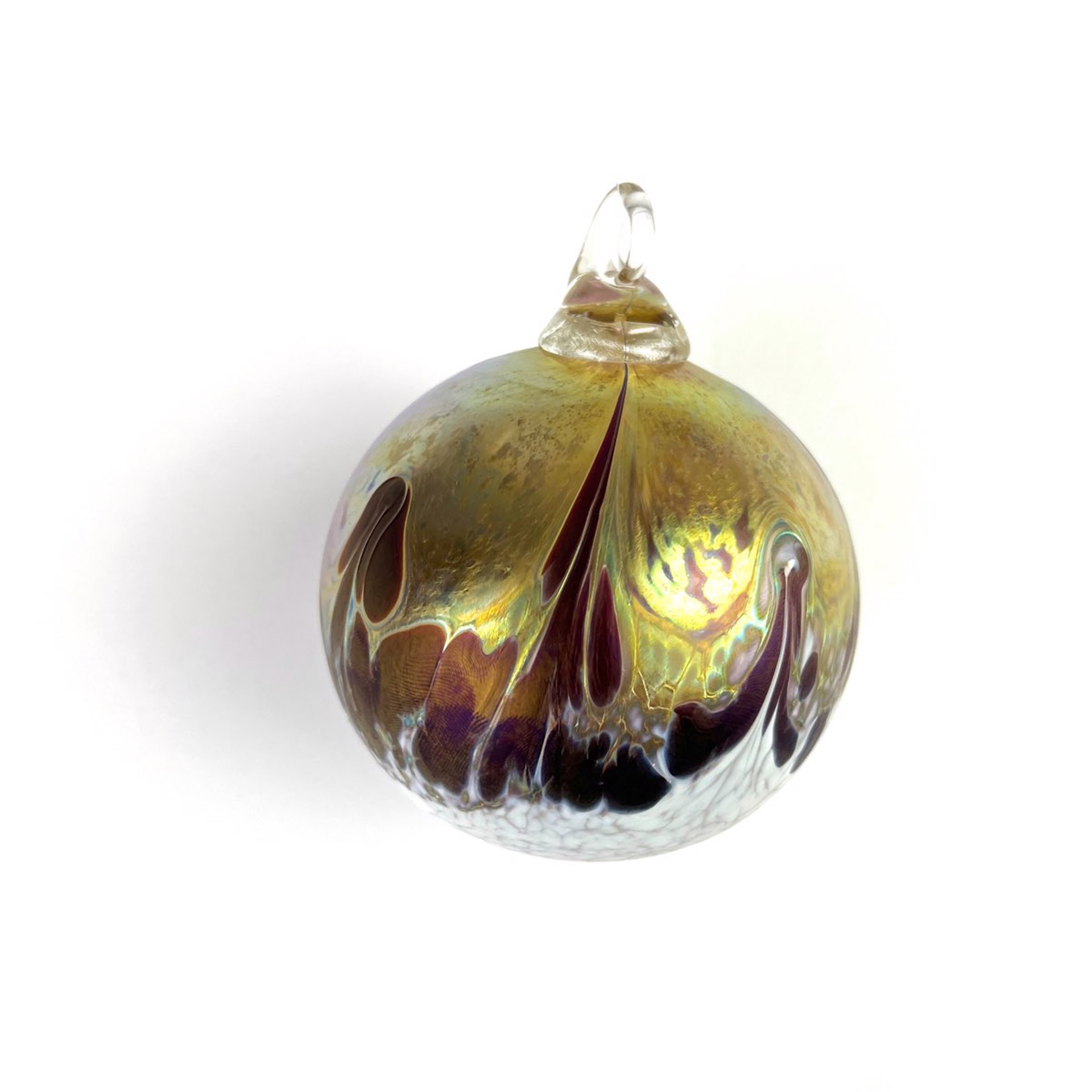 Artisan Cranberries and Cream Ornament by Furnace Glass