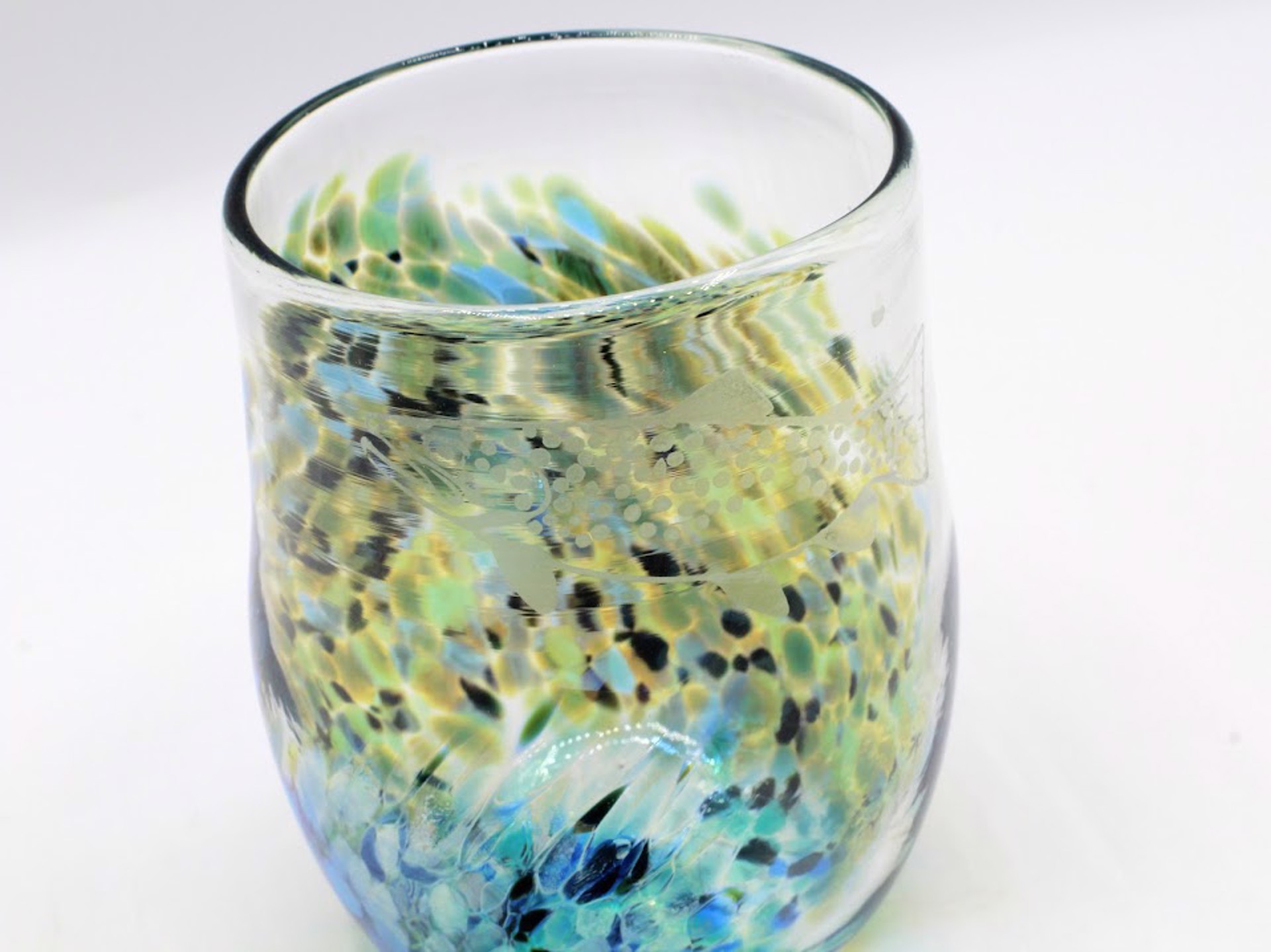 Fish Hand Blown Glass Cup - Blue by Katie Sisum