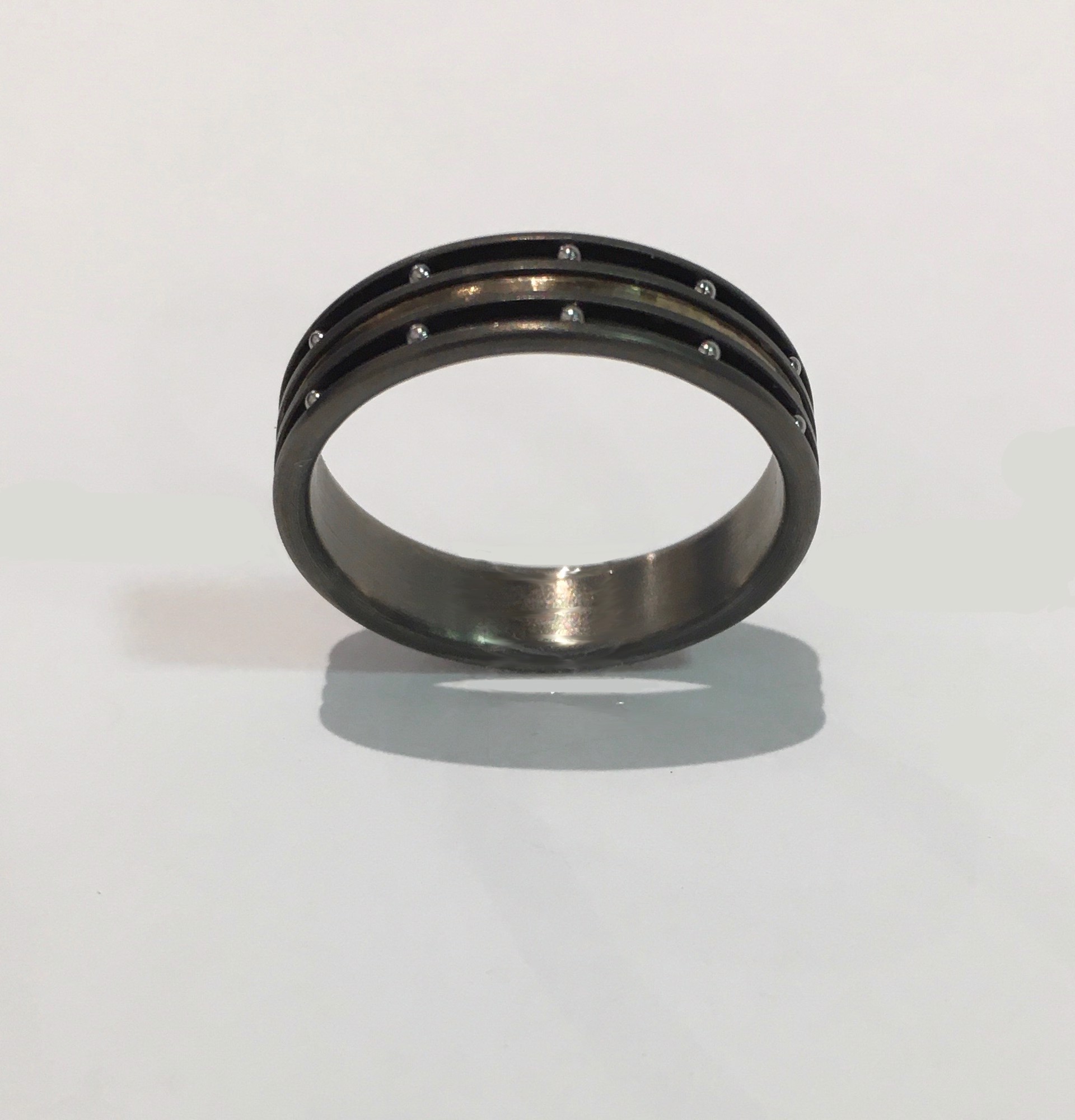 Titanium Band with Silver and Stainless Steel by WES & GOLD