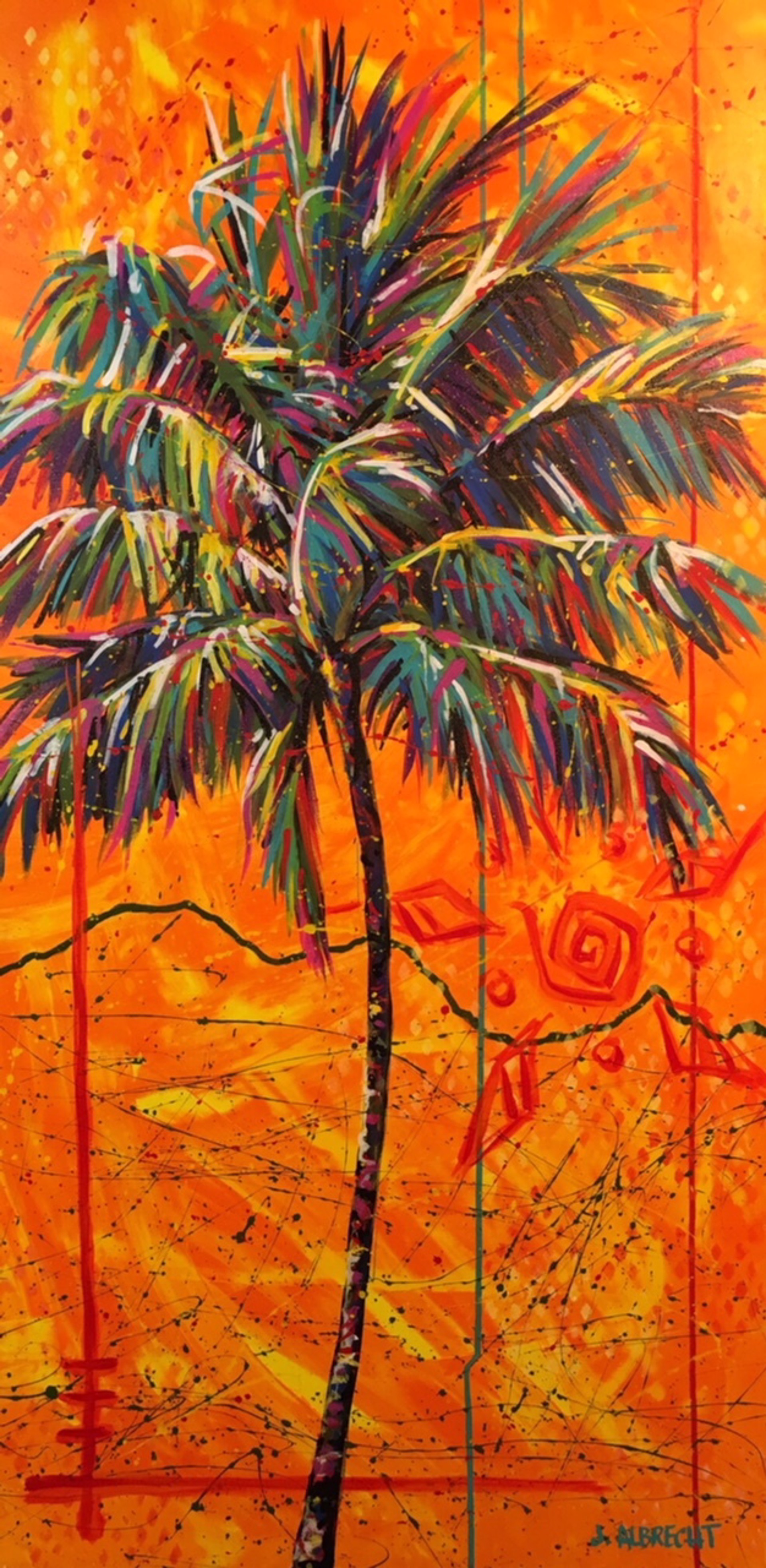 Paradise Palm Original by Jeff Albrecht