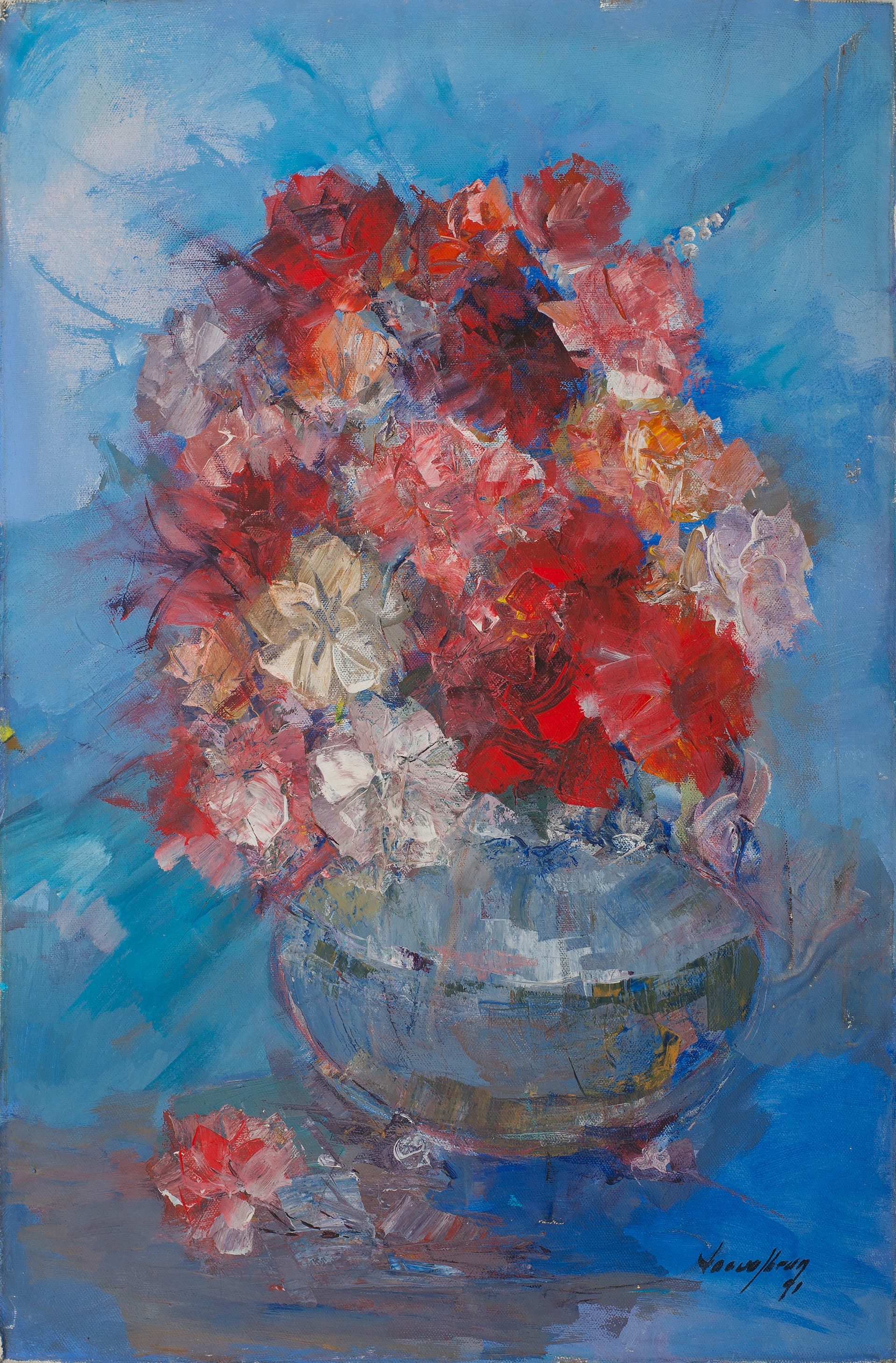 Flowers #7-3-96GSN by Jacques Valbrun (1938-1992)