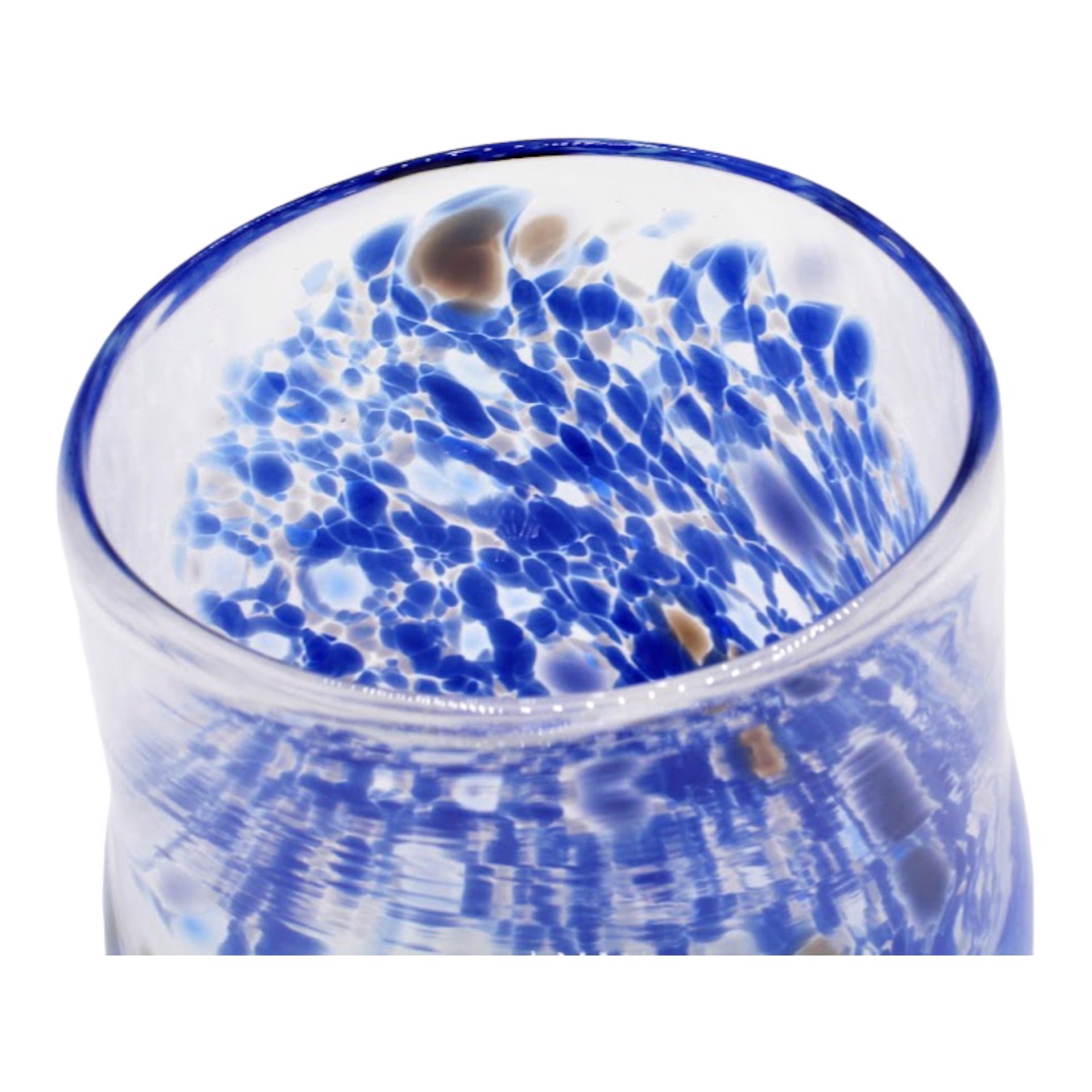Flat Bottom Hand Blown Glass Cup - Royal by Katie Sisum