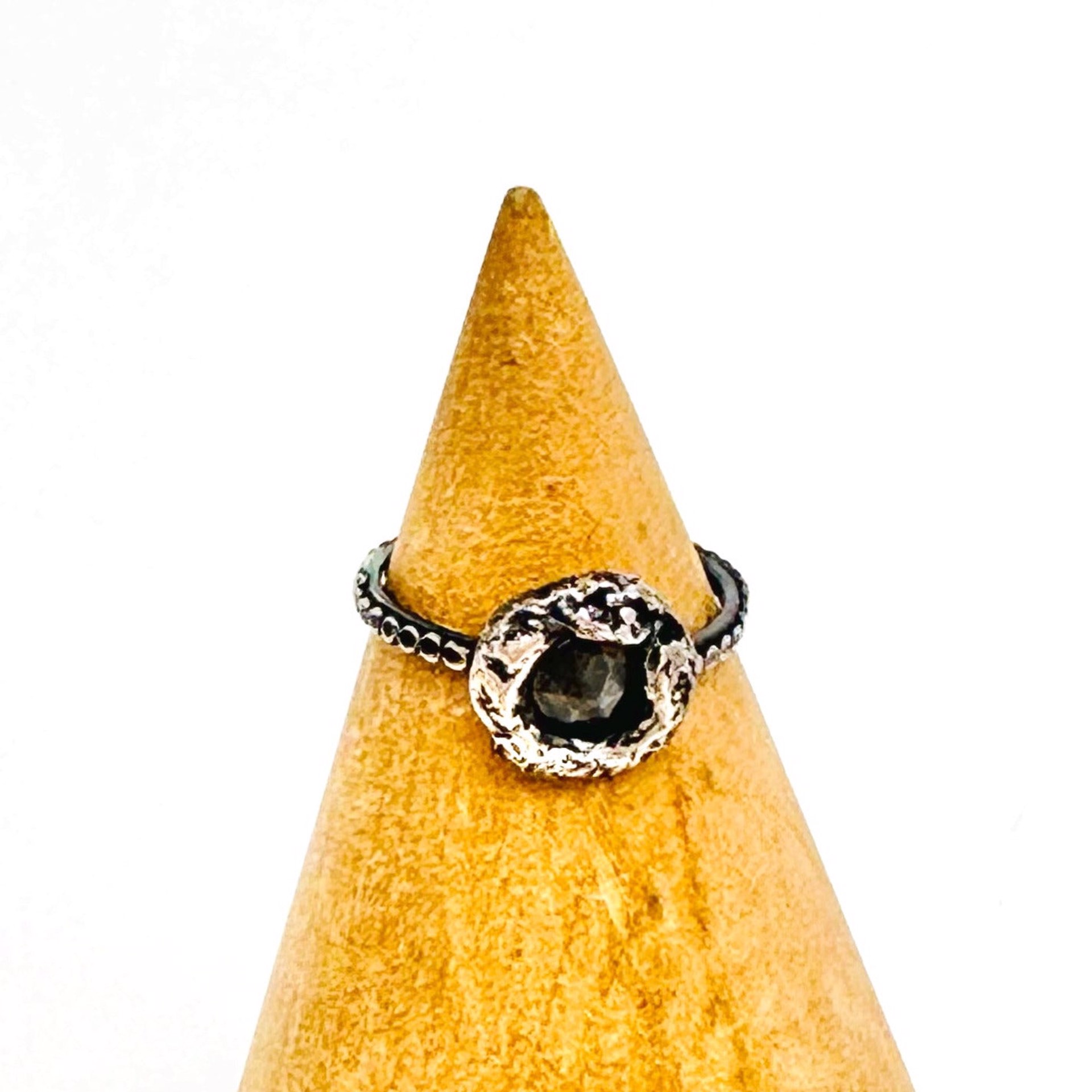 Silver Molten Diamond Ring by Zanny Cox