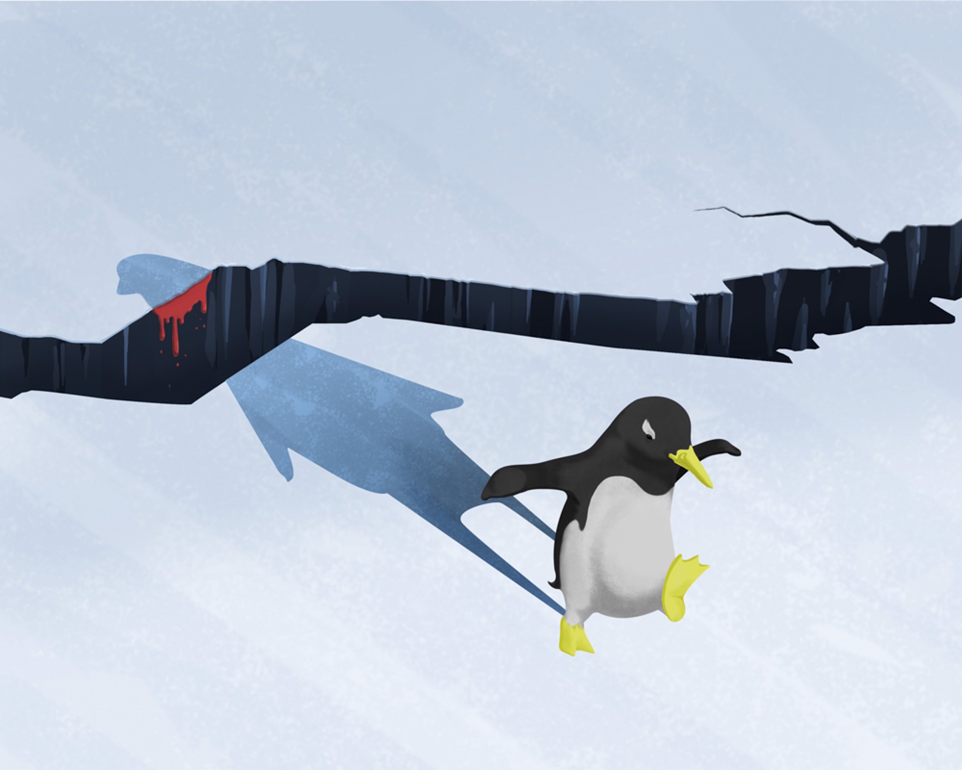 Waiting on My Penguin Melt by Keith Lee Illustration