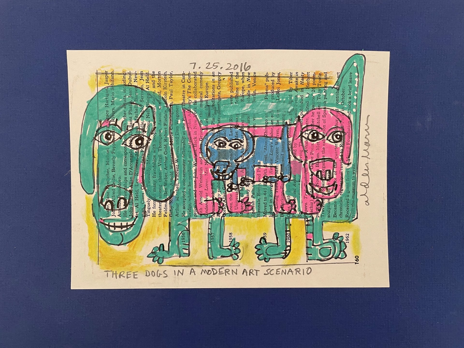 Three Dogs Modern Art by Alden Marin