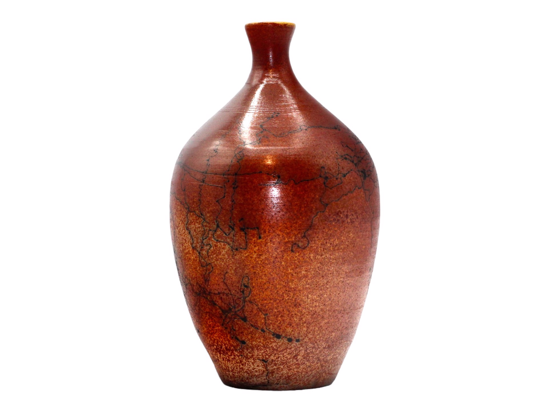 Small Copper Raku Vase by Kevin Silkwood