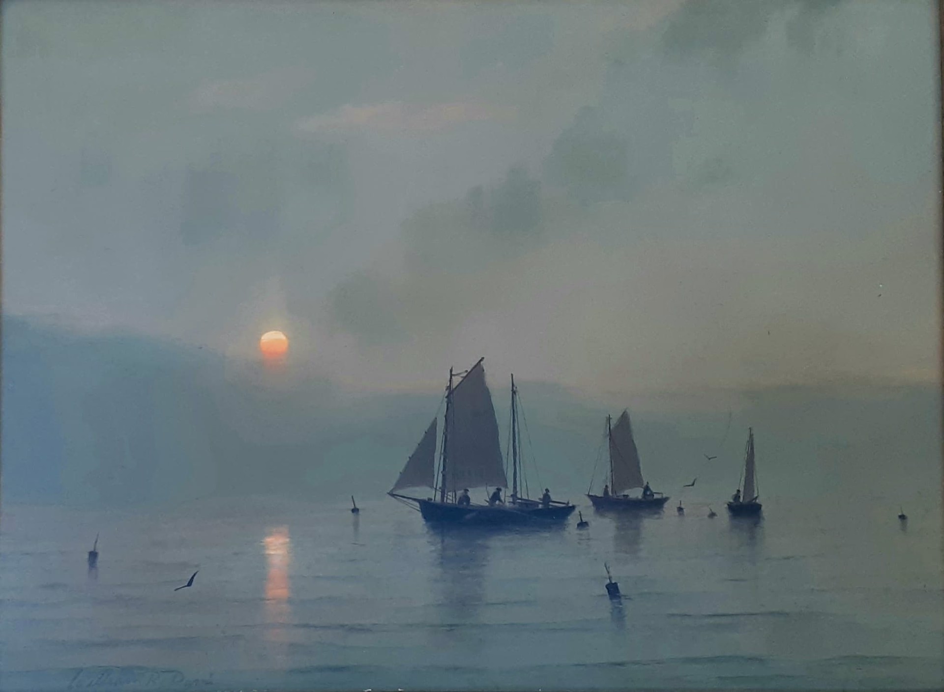Sunset Fisherman by William R. Davis