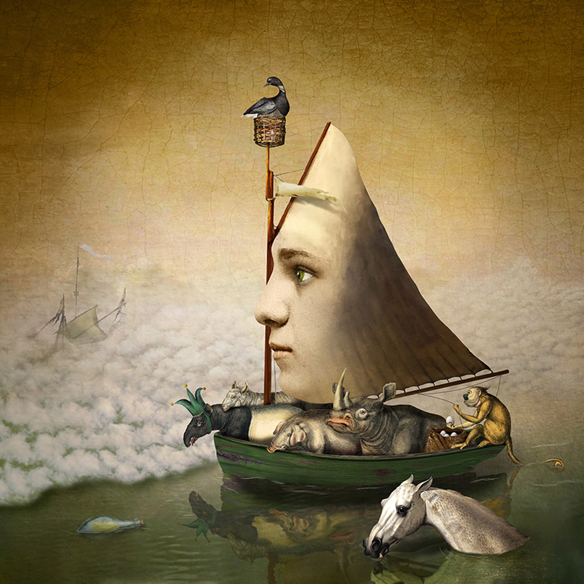 Ship of fools (15 x 15) by Maggie Taylor
