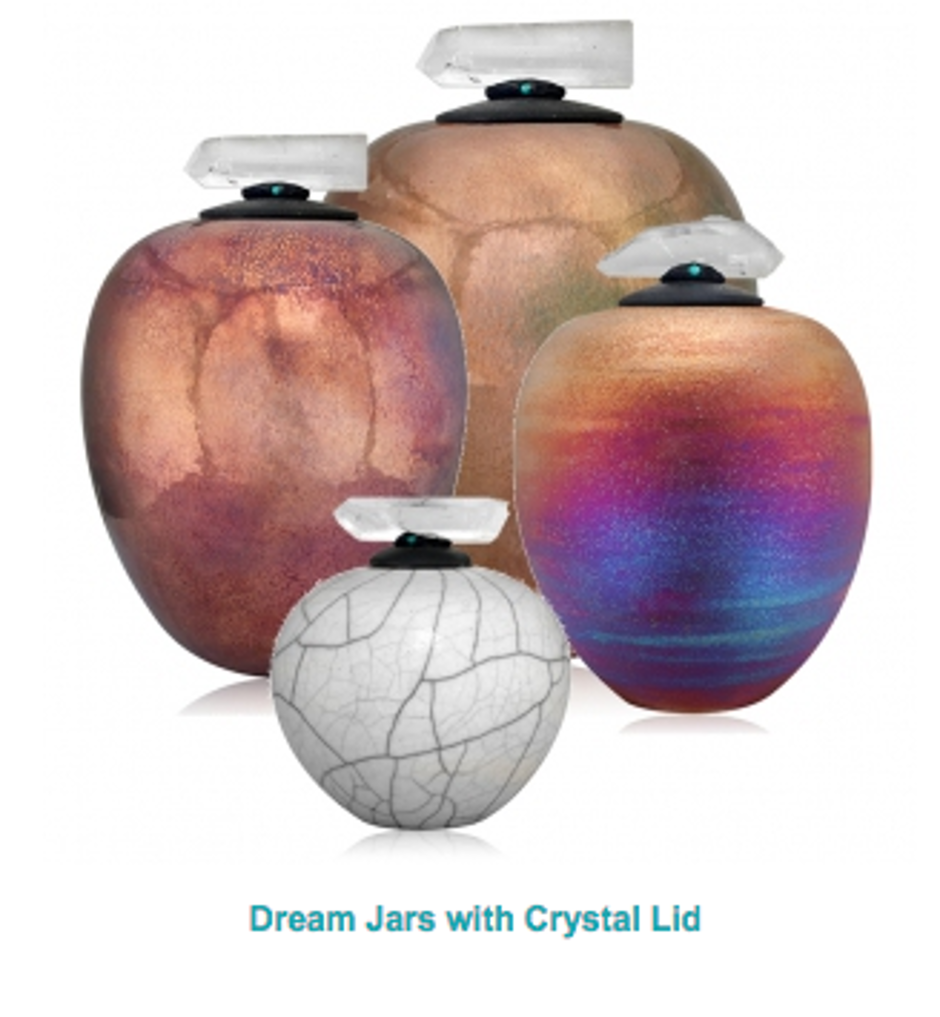 Raku - Dream Jar With Crystal 4.5" by Indigo Desert Ranch - Pottery