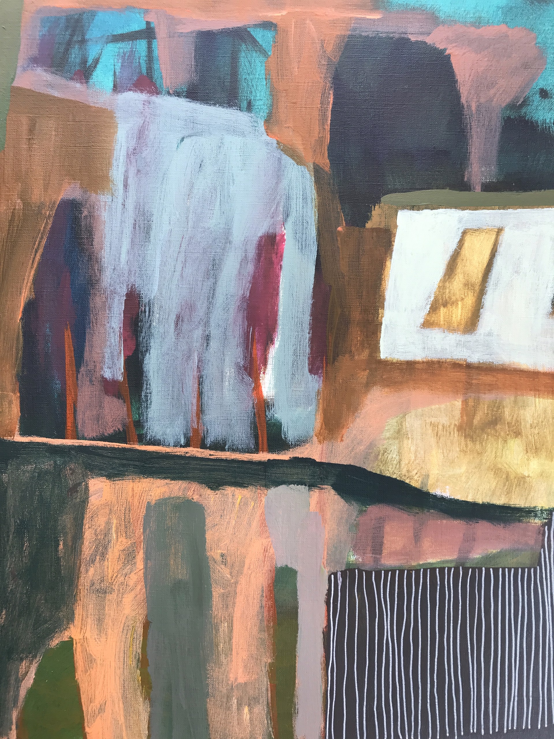 Danish Homes and Fjord triptych by Rachael Van Dyke