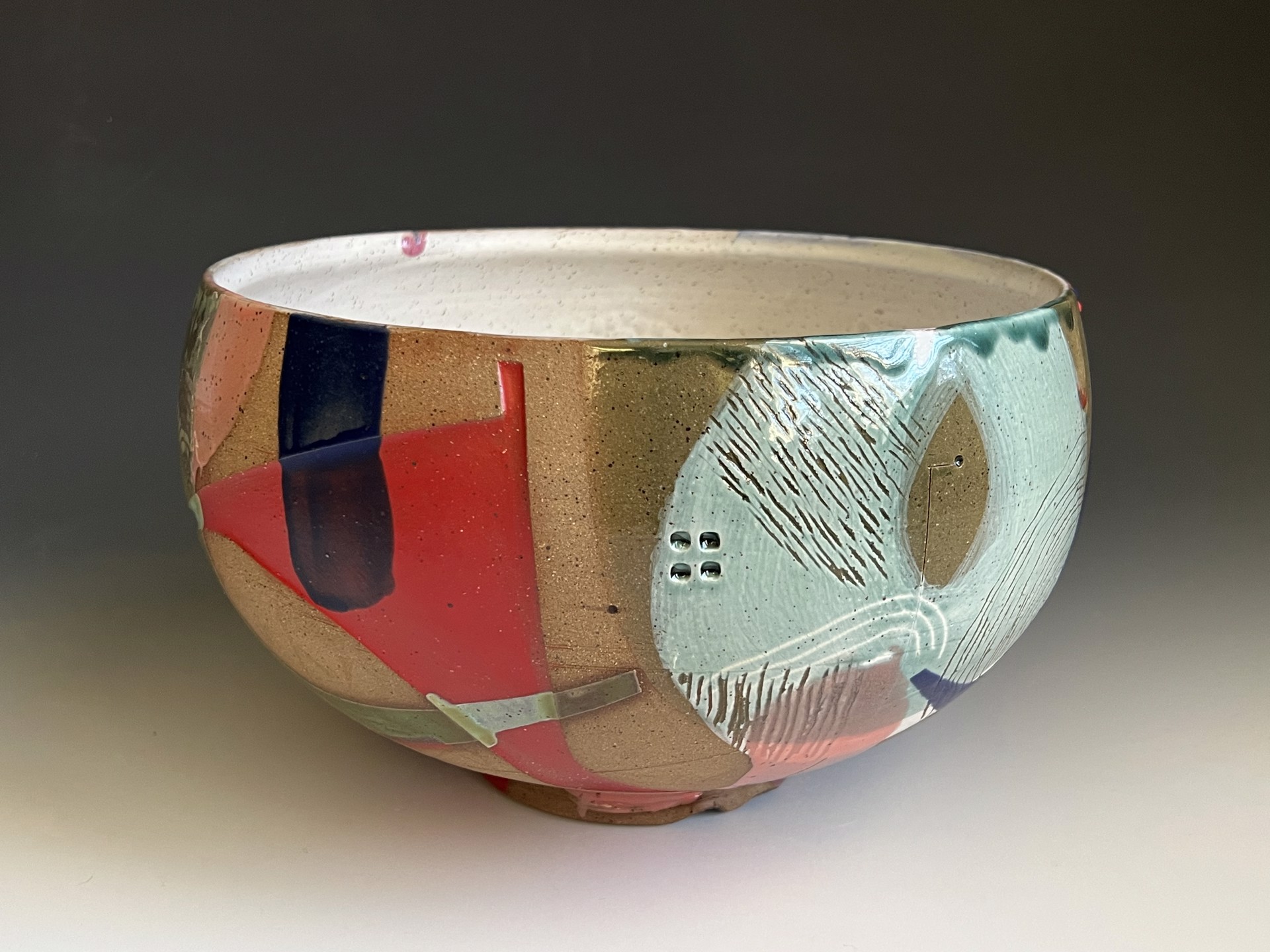 Bowl w/Triangle of 3 Dots by Steve Kelly