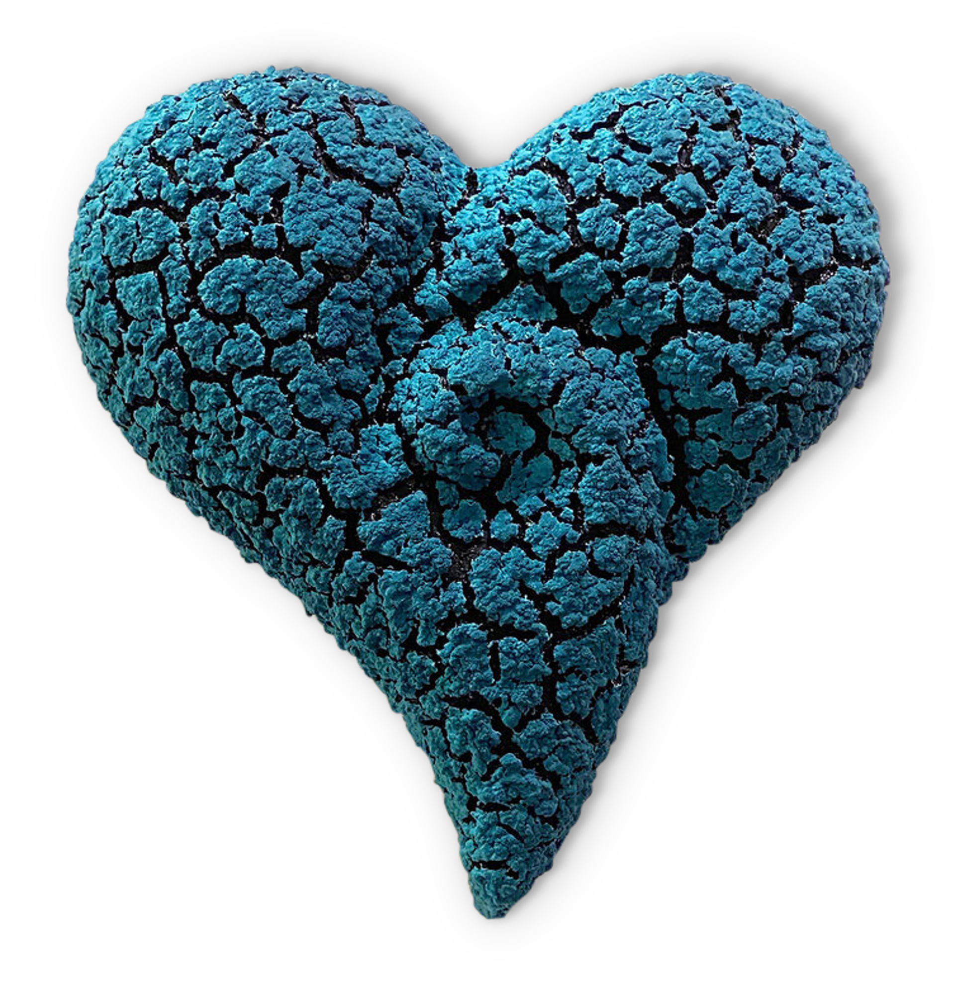 Swirled Lichen Heart ~ Turquoise Green/Peacock Blue by Randy O'Brien