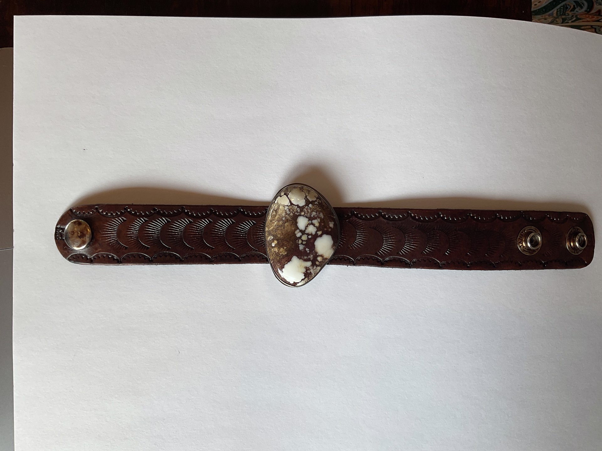 Wild Horse Stone Leather Bracelet by Kim Henkel