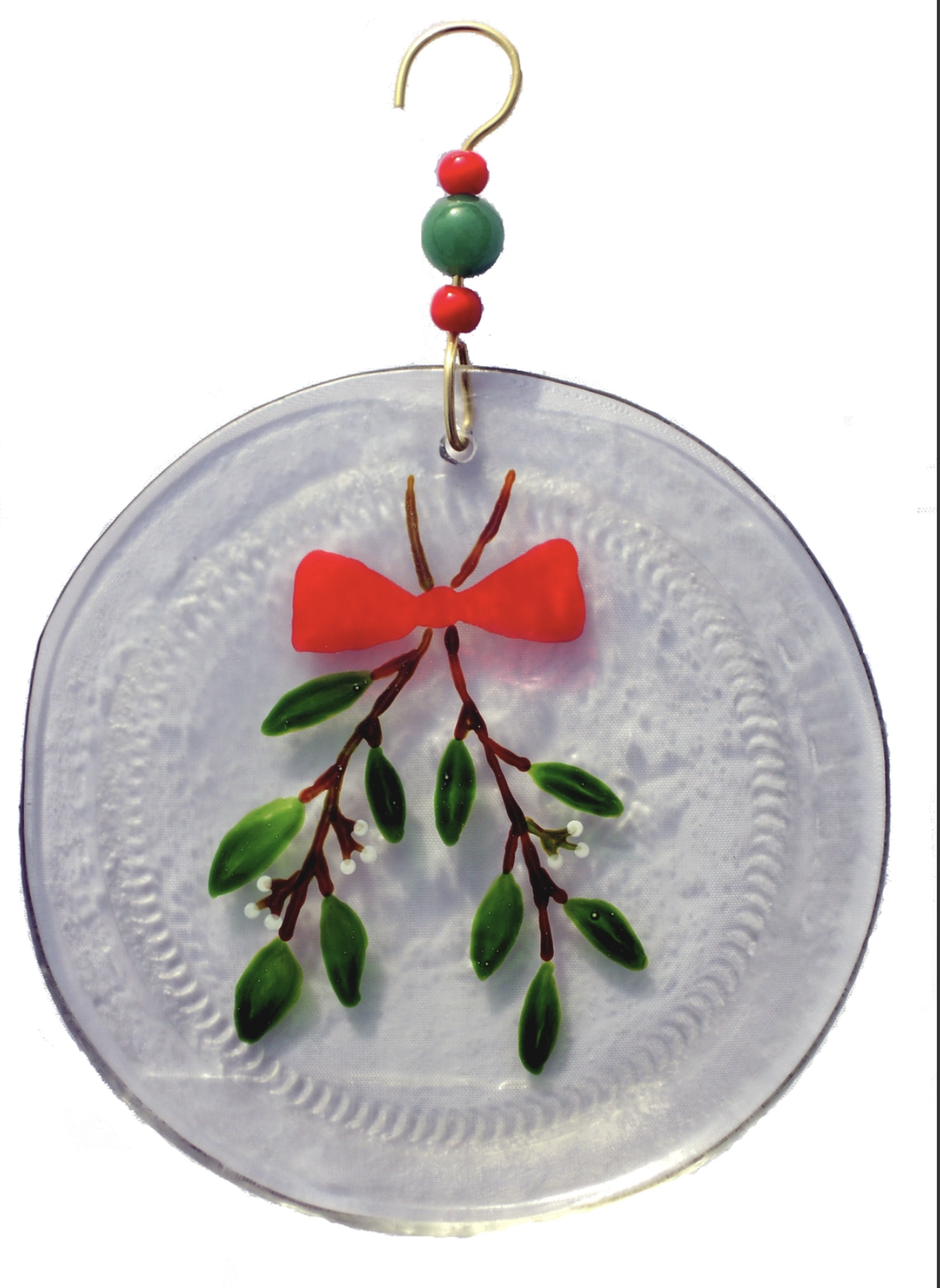 Ornament - Mistletoe by Wine Bottle Art