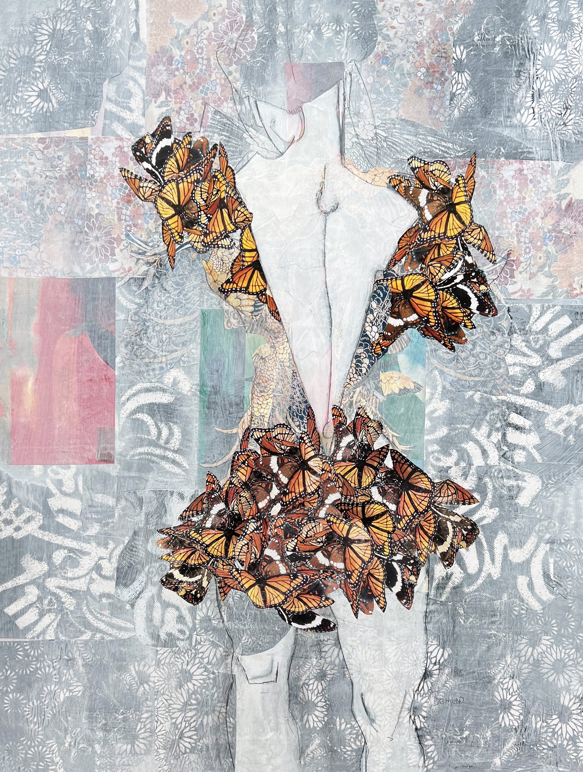 Woman Figure with Butterflies by Demond Matsuo